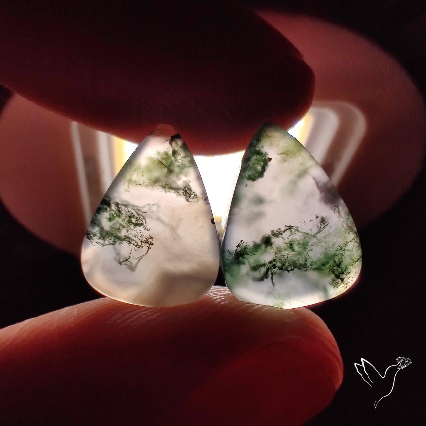 Moss Agate Pair