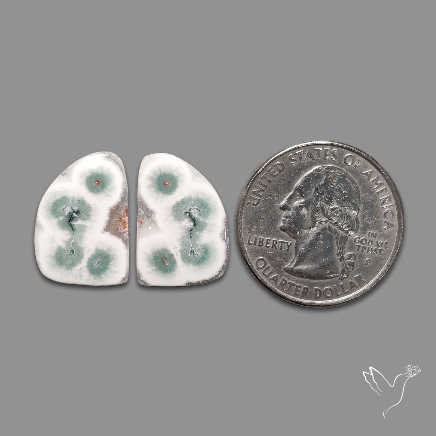 Solar Quartz Stalactite Slice Pair