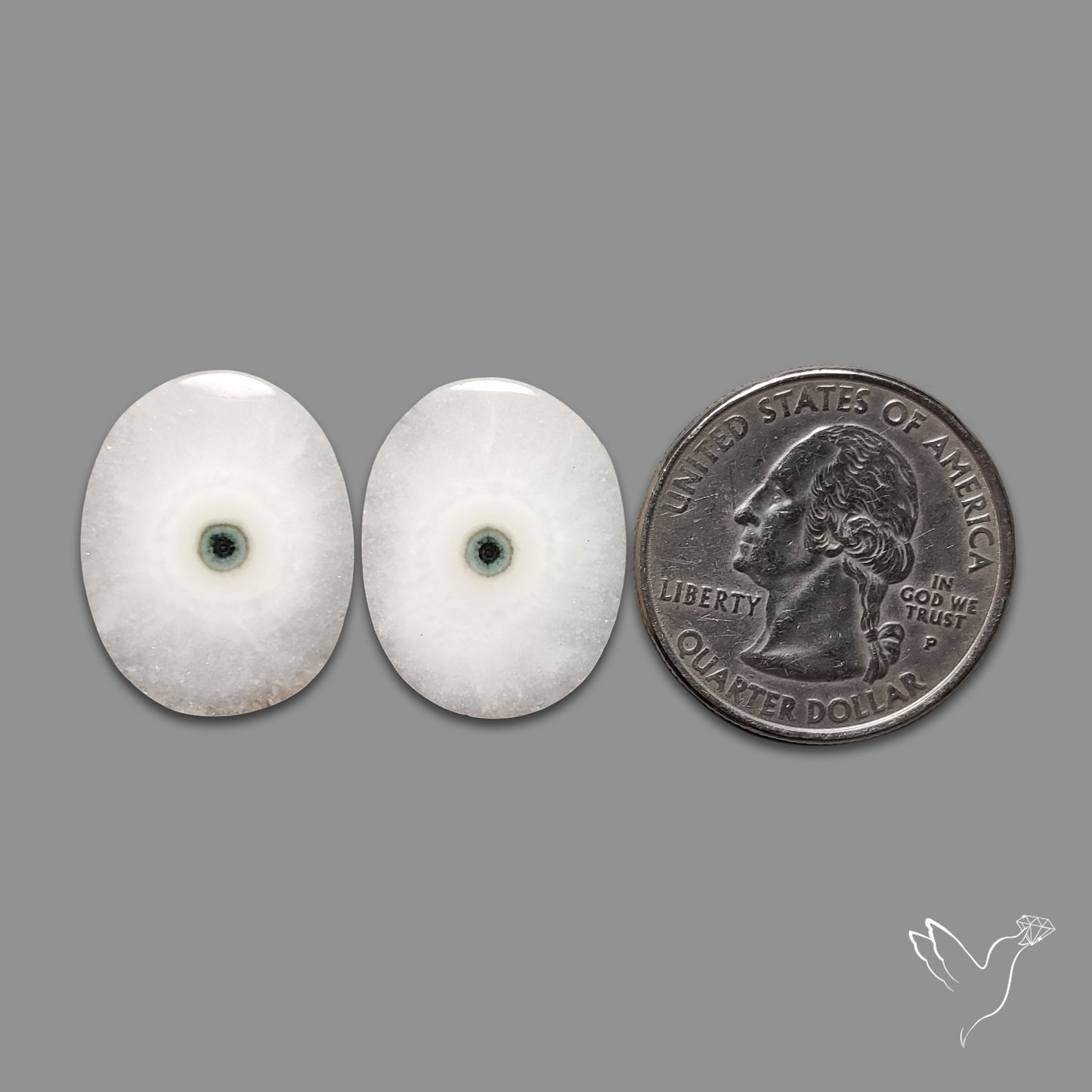 Solar Quartz Stalactite Slice Pair