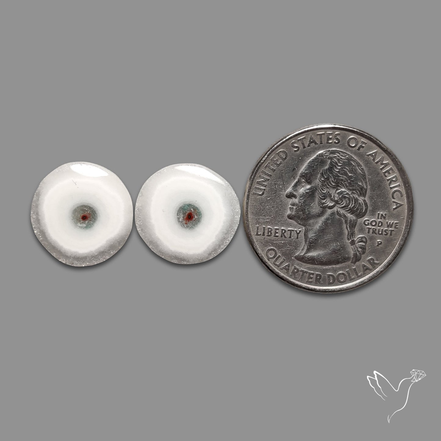 Solar Quartz Stalactite Slice Pair