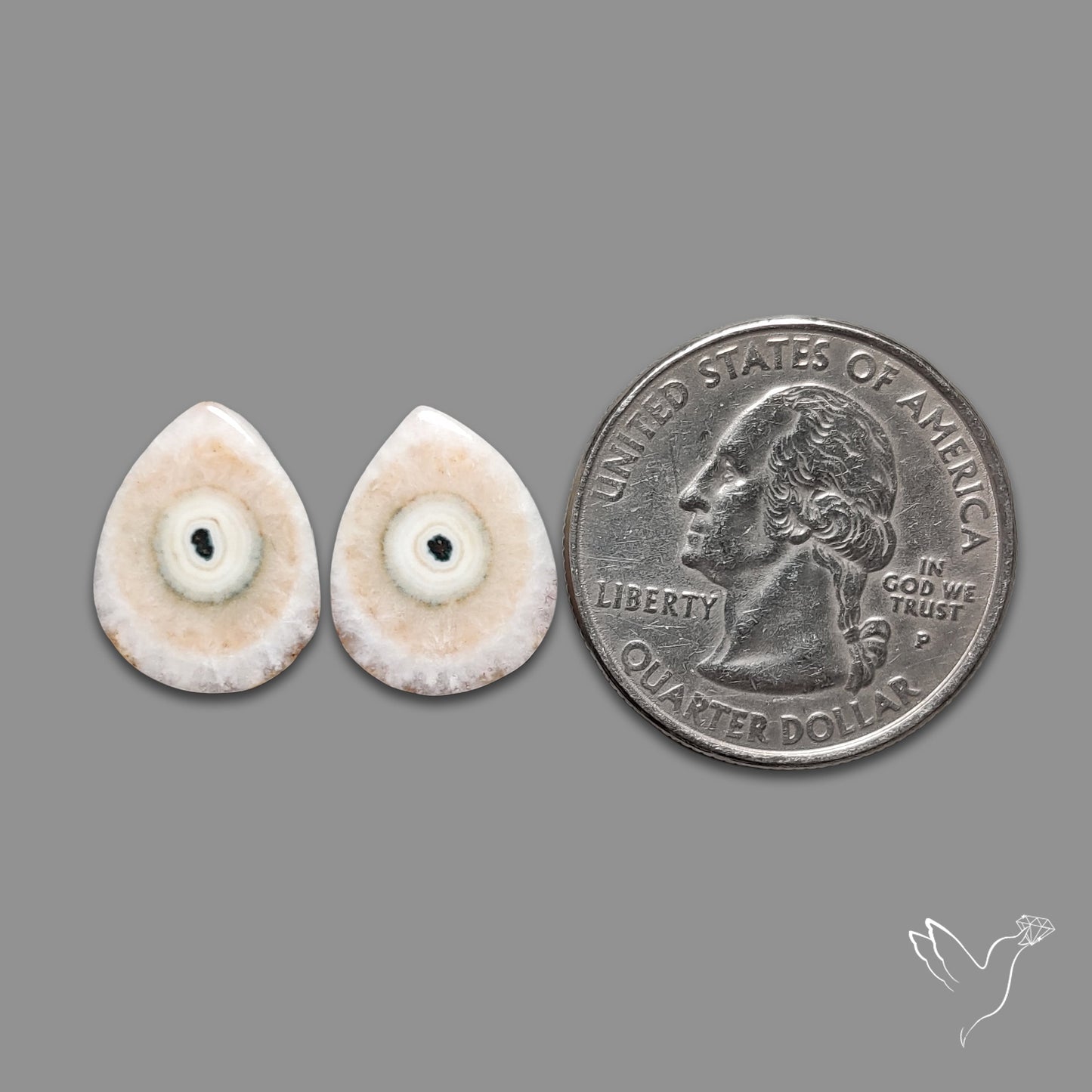 Solar Quartz Stalactite Slice Pair