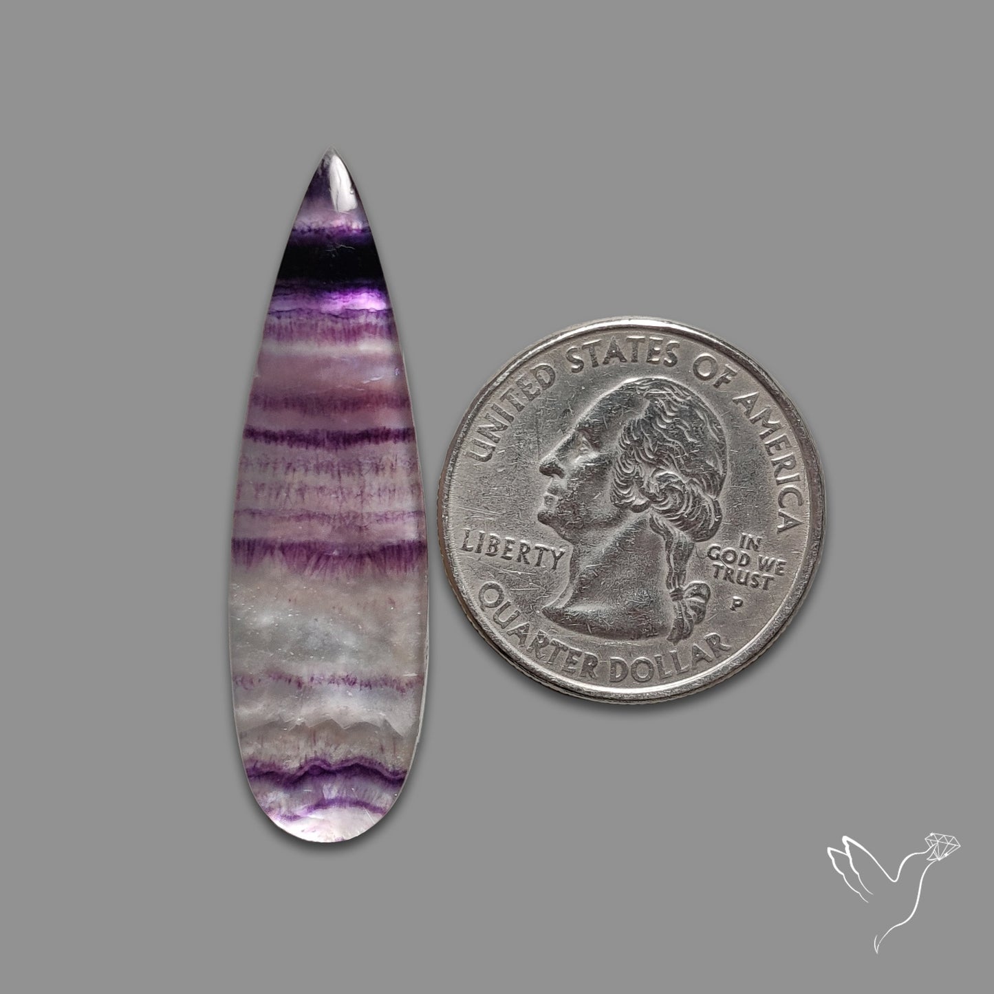 Purple Flourite With Mother Of Pearl Doublet