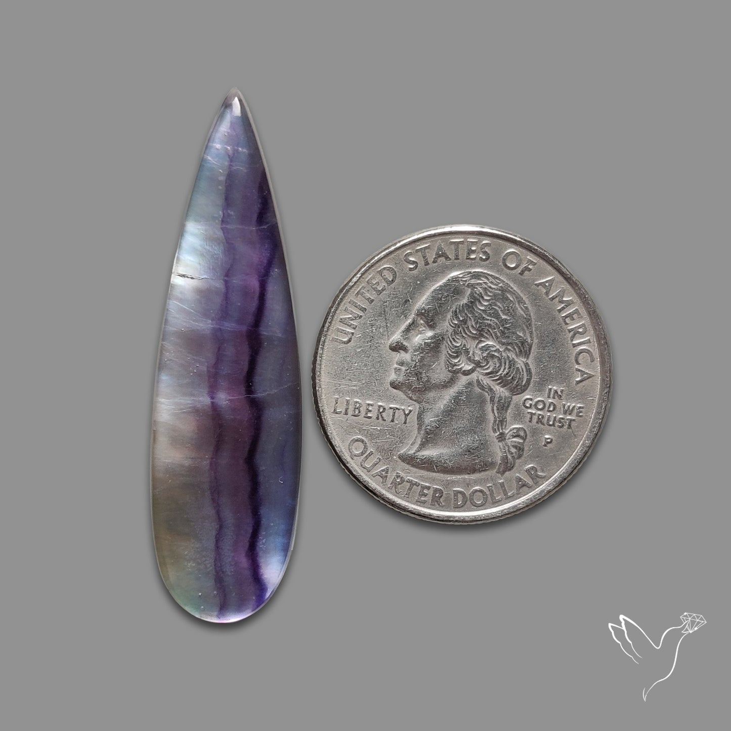 Purple Flourite With Mother Of Pearl Doublet