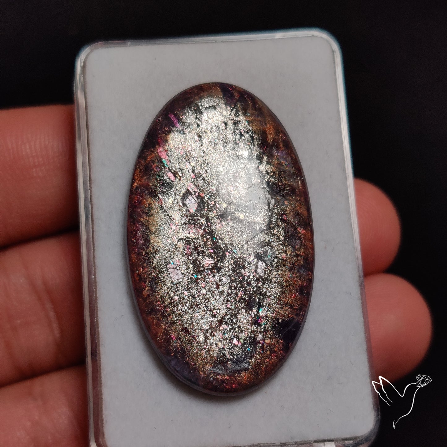 Bloodshot Iolite In Sunstone Cabochon