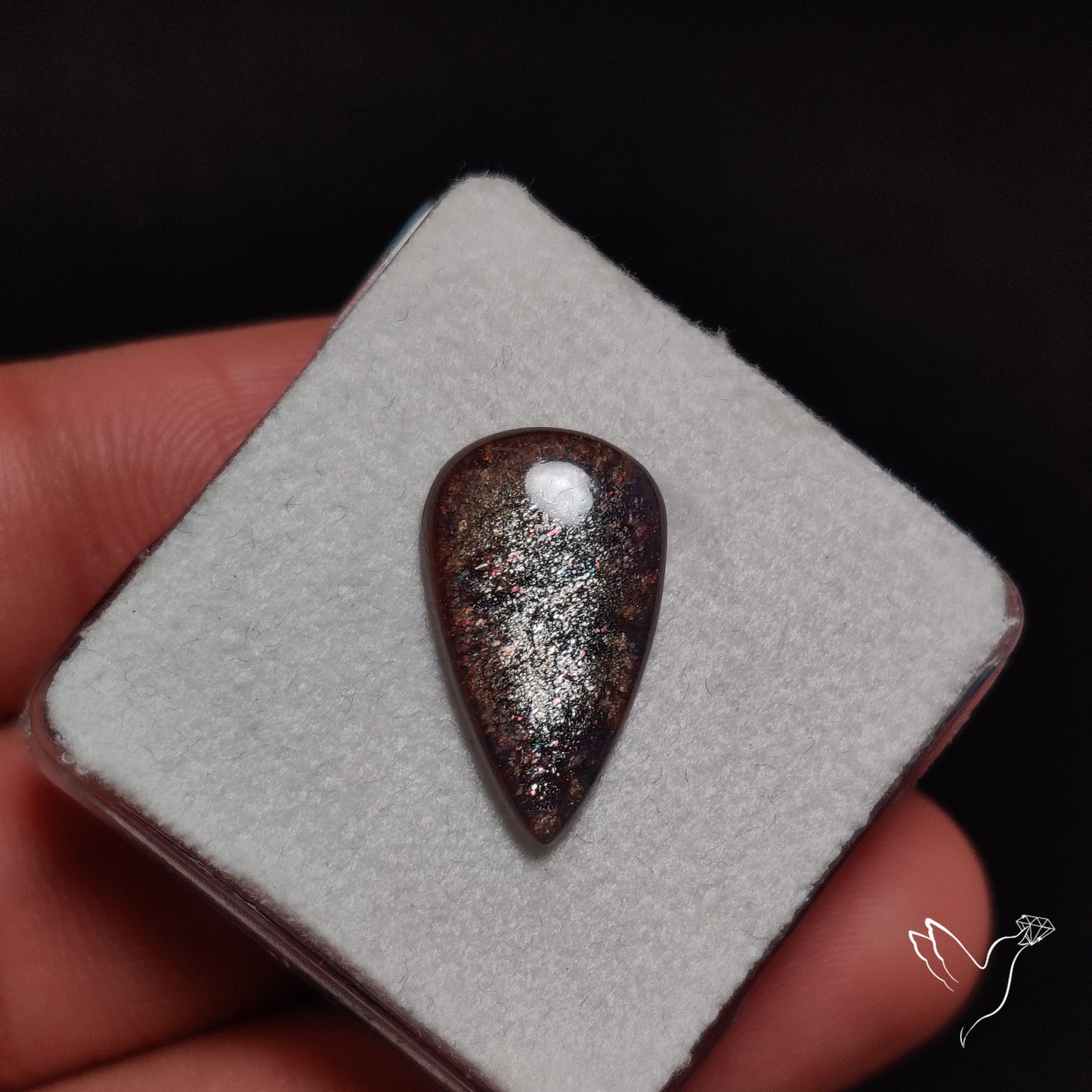 Bloodshot Iolite In Sunstone Cabochon