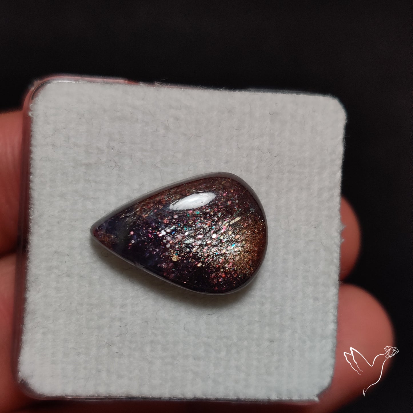 Bloodshot Iolite In Sunstone Cabochon