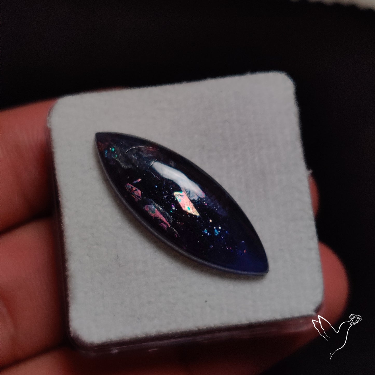 Bloodshot Iolite In Sunstone Cabochon