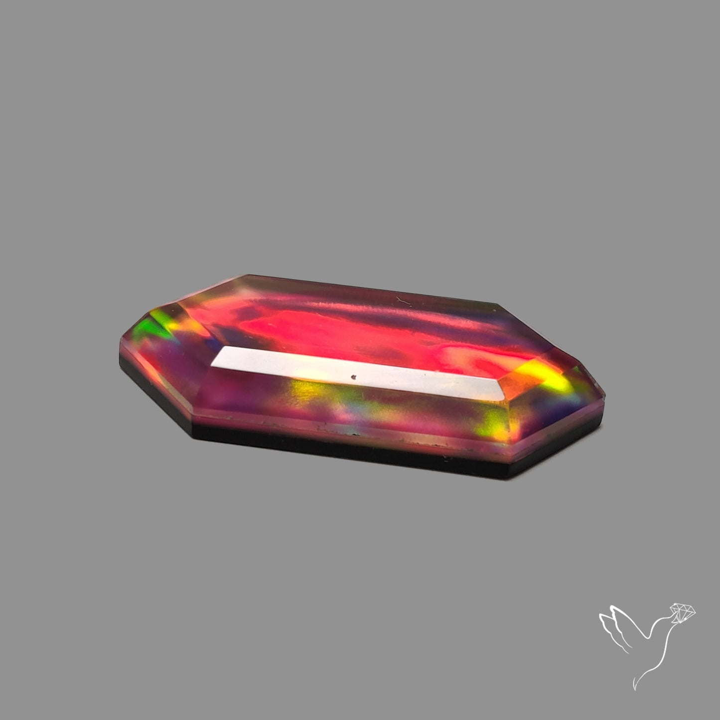 Step Cut Aurora Opal Doublet