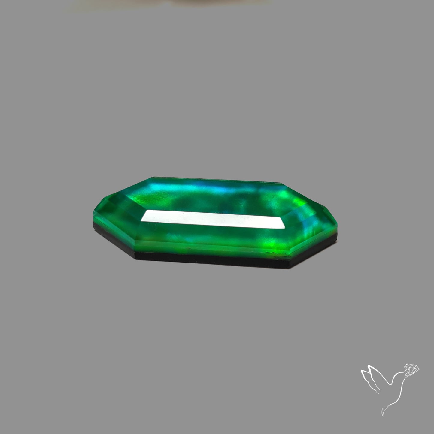 Step Cut Aurora Opal Doublet