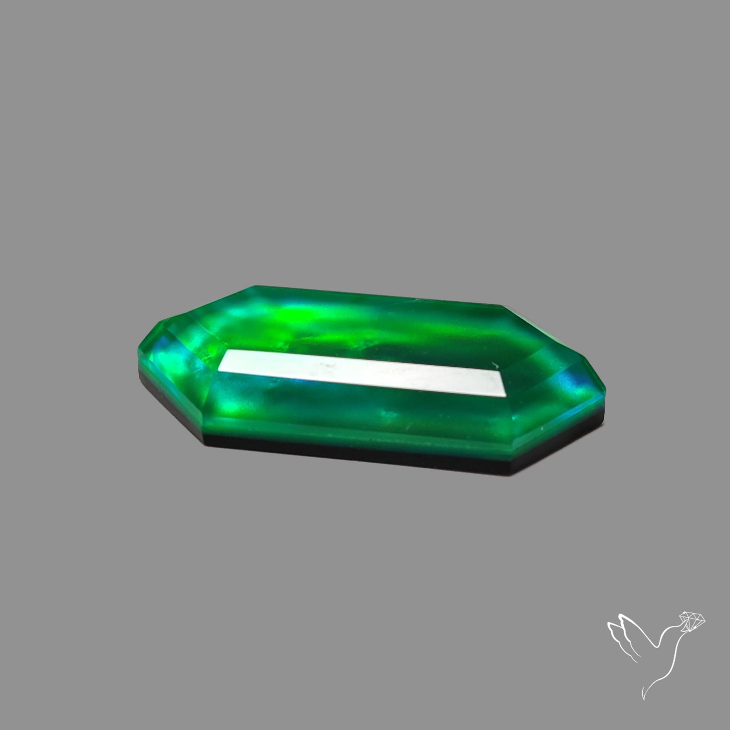 Step Cut Aurora Opal Doublet