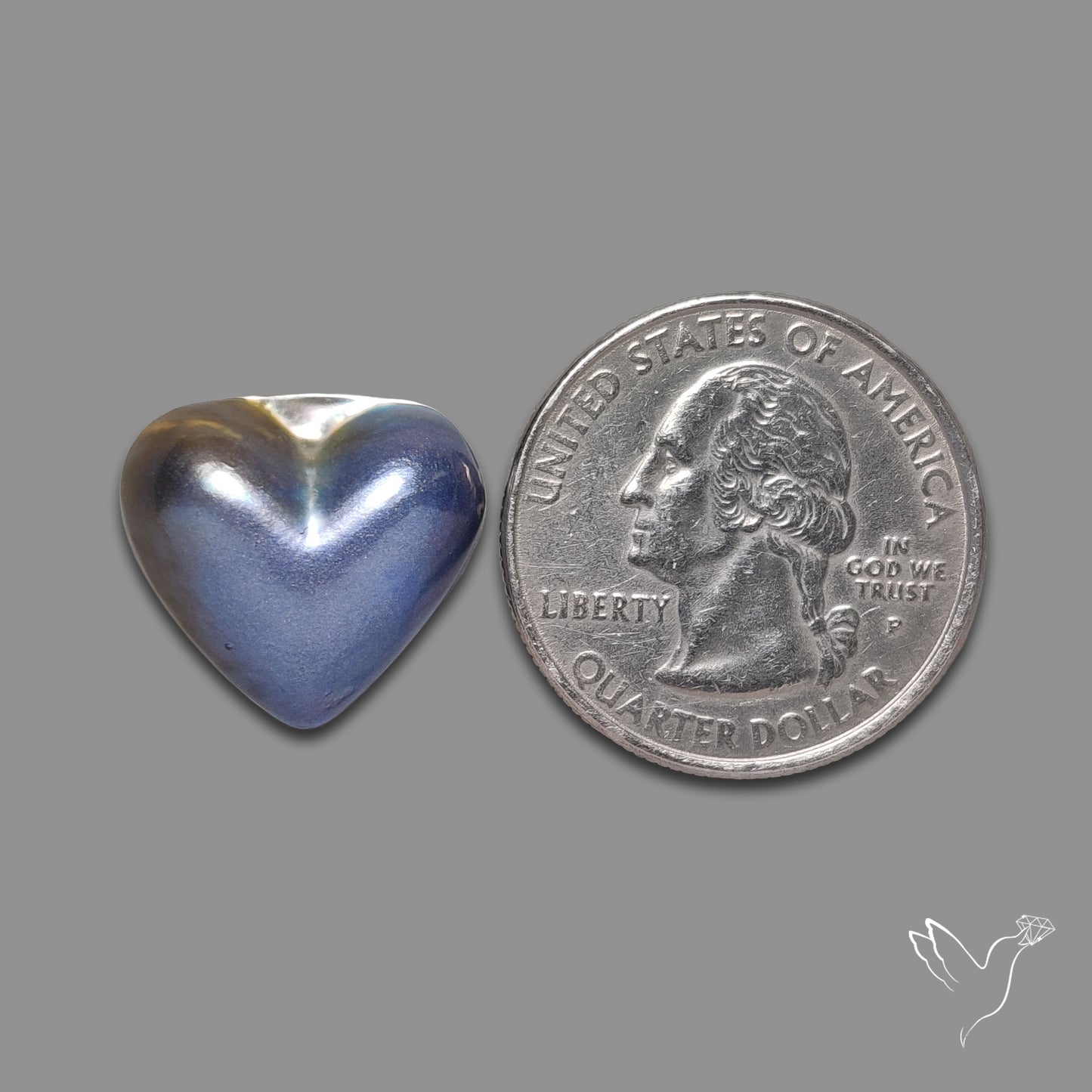 Coated Pearl Heart Carving