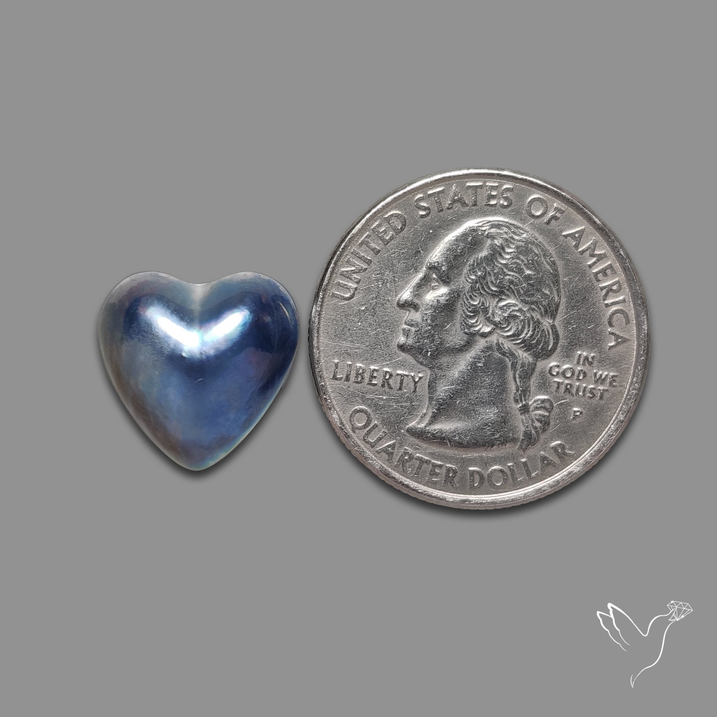 Coated Pearl Heart Carving