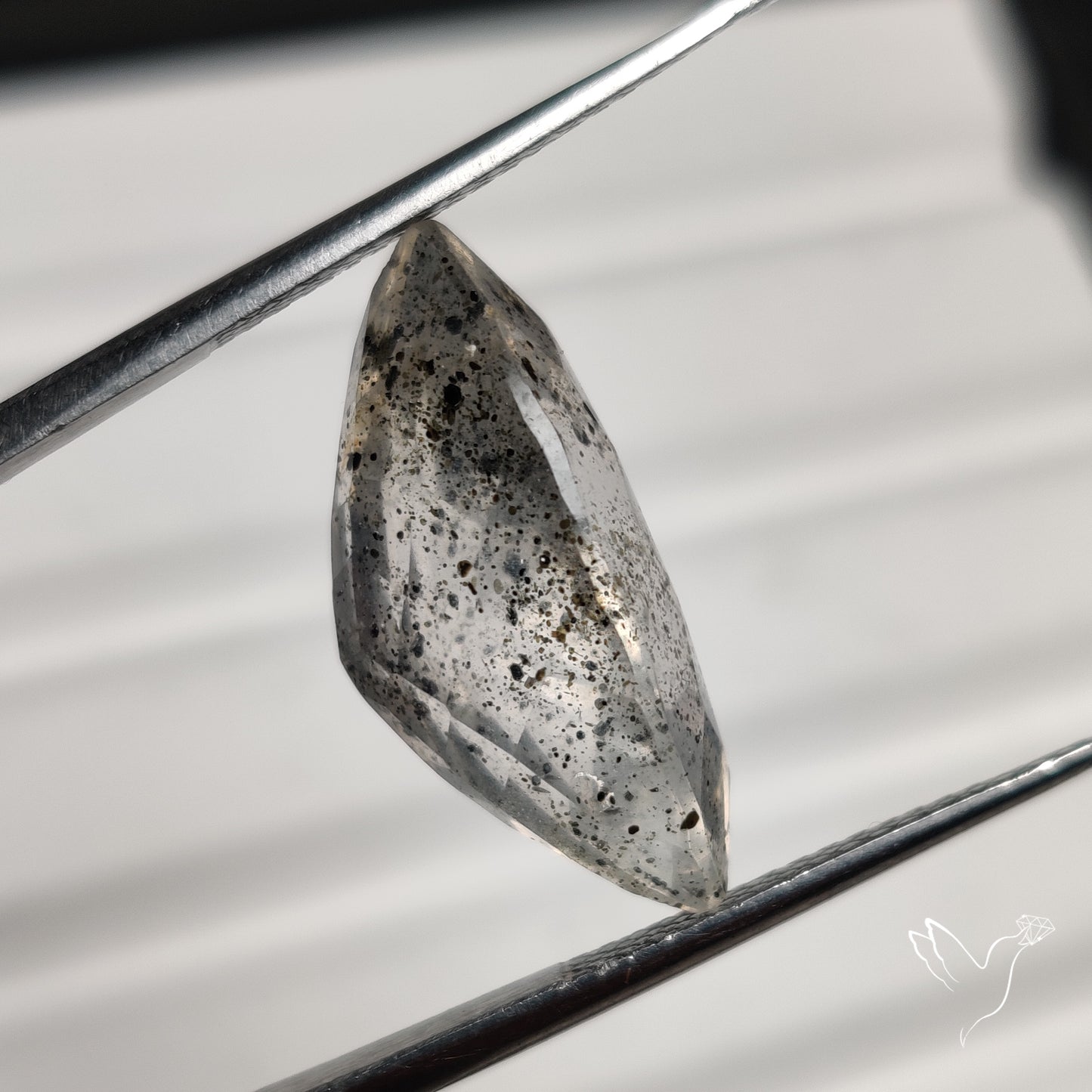 Faceted Diopside In Quartz Gemstone