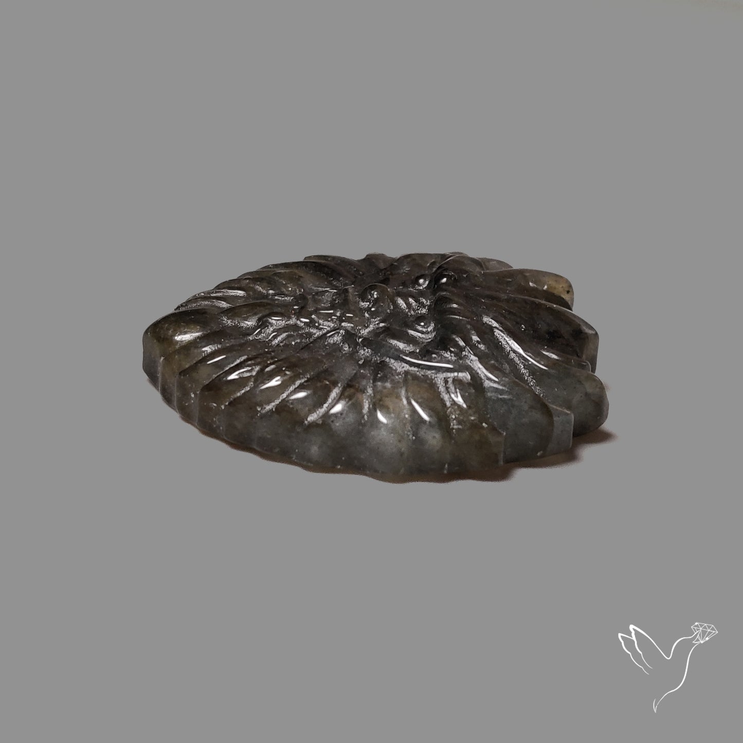 Purple Labradorites Demon Face Carving Precision Handcarved