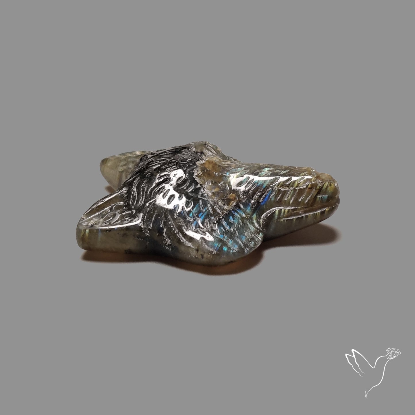 Rainbow Labradorites Fox Carving Precision Handcarved