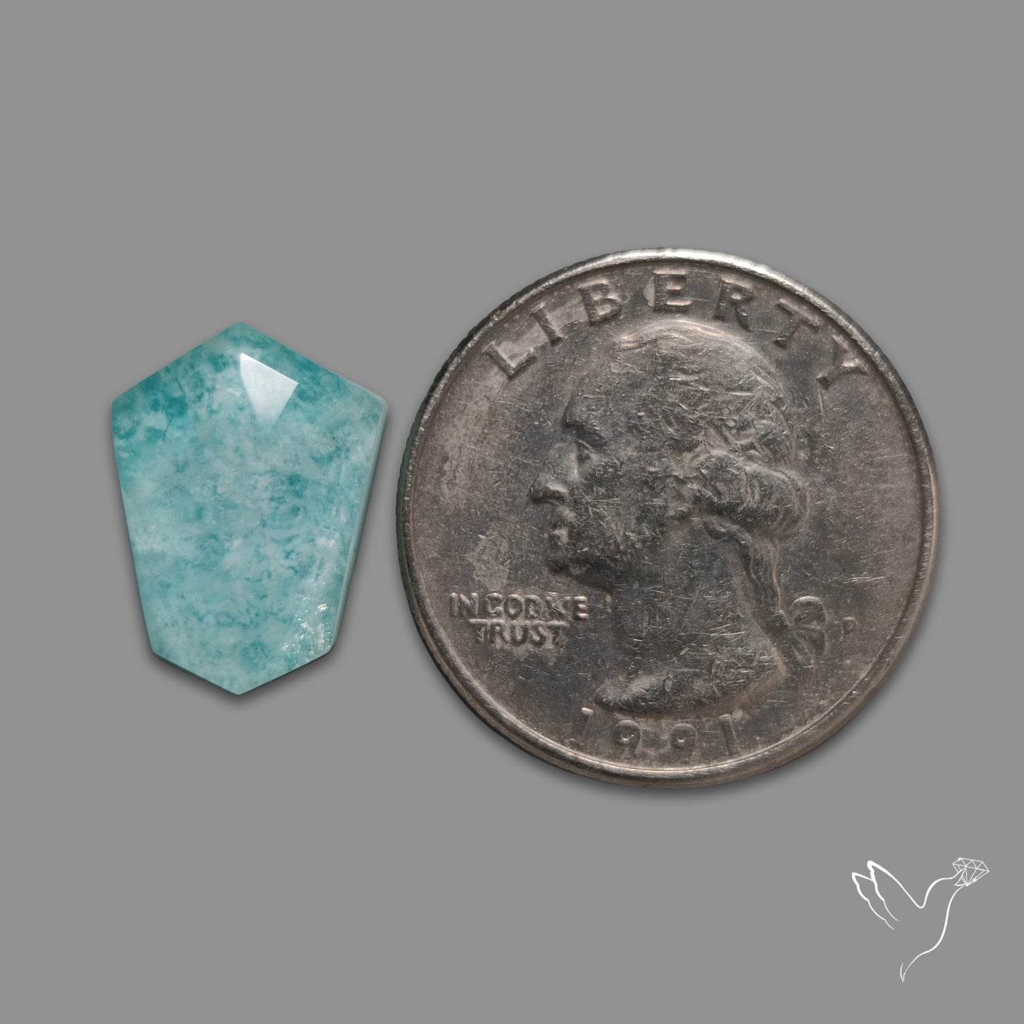Rose Cut Himalayan Quartz With Amazonite Doublet