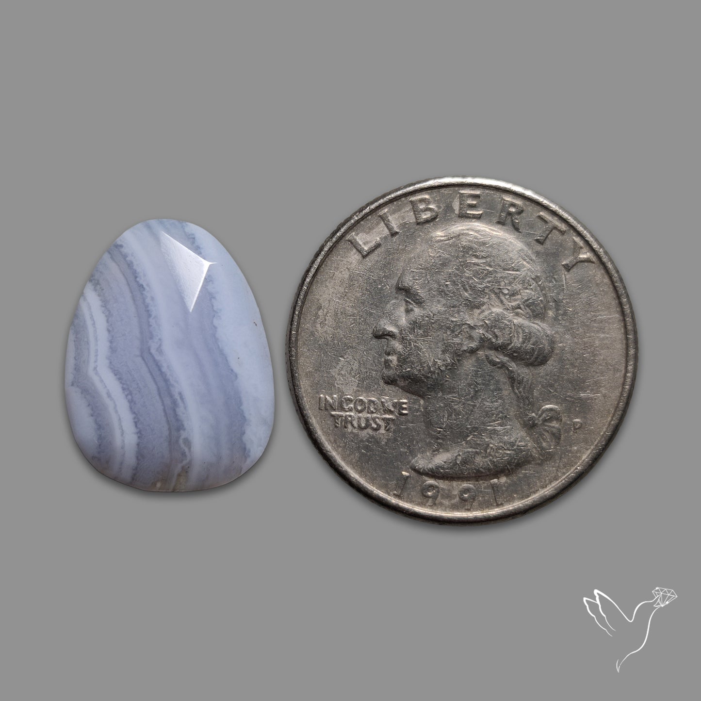 Rose Cut Blue Lace Agate