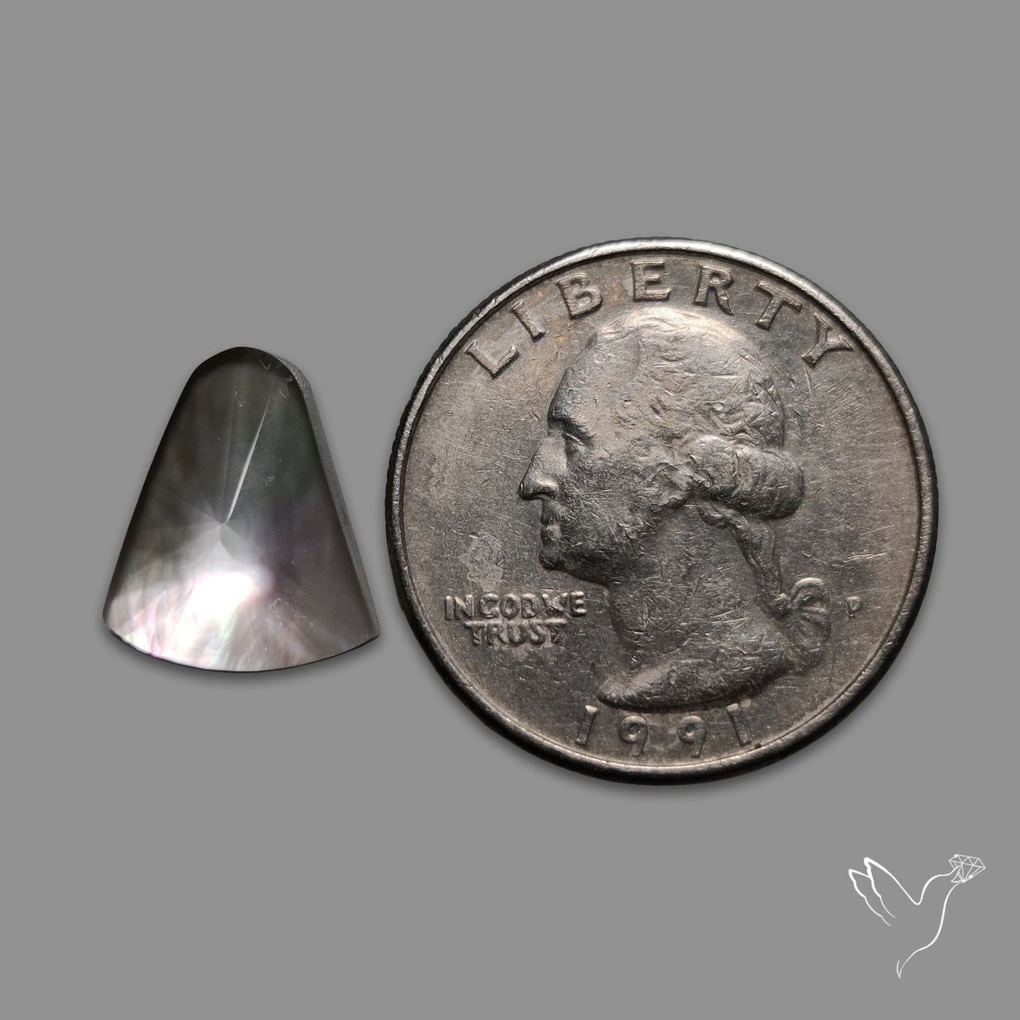 Step Cut Himalayan Quartz With Mother Of Pearl Doublet