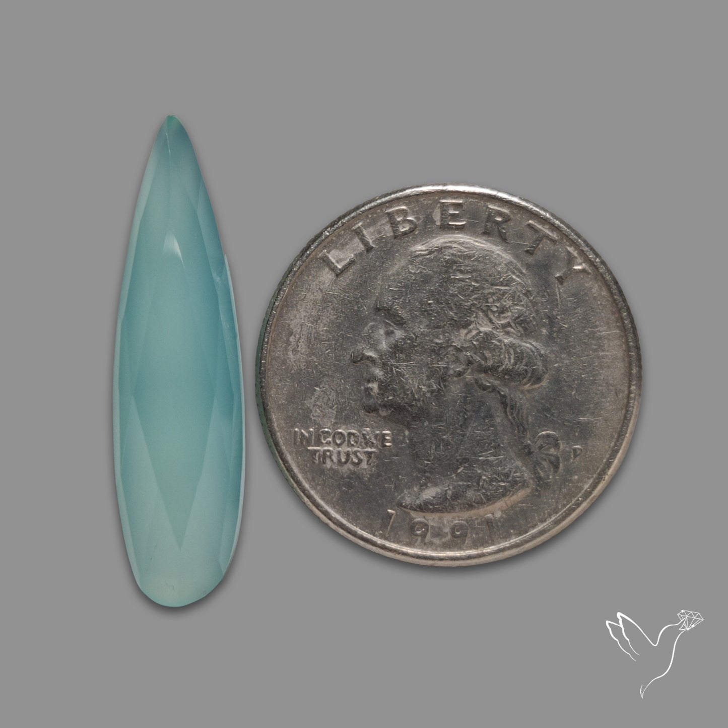 Rose Cut Aqua Chalcedony