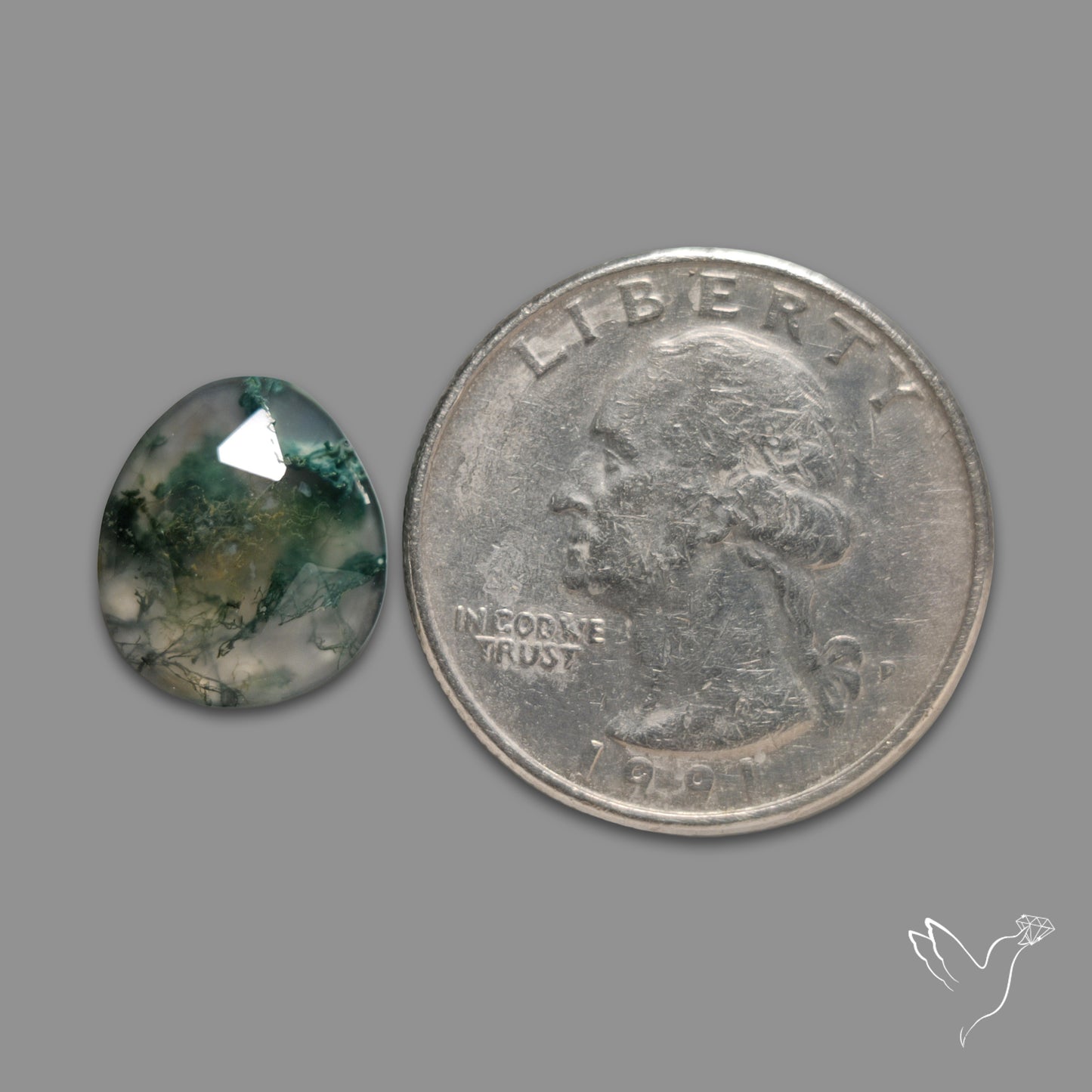 Rose Cut Moss Agate