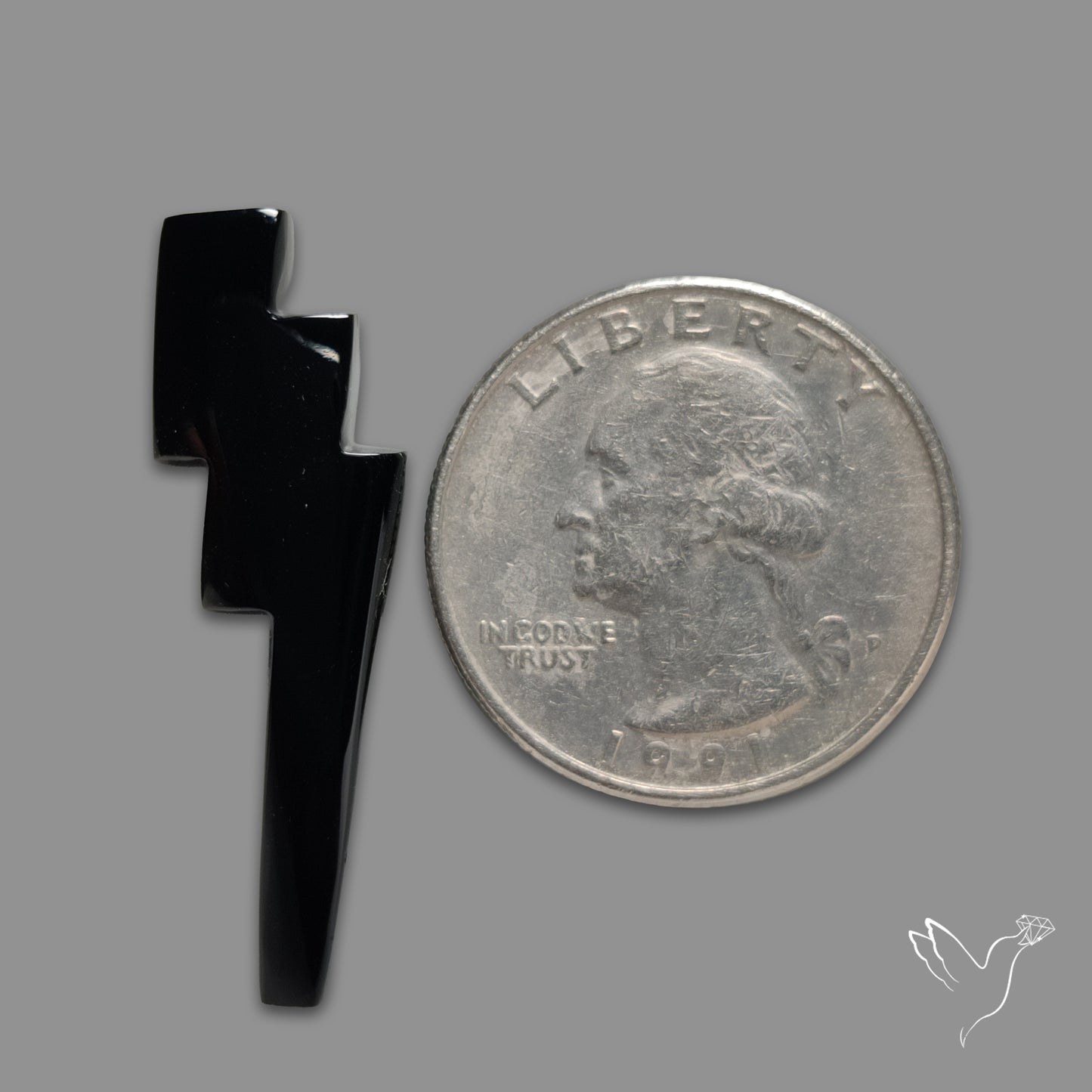 Black Onyx Lightning Bolt Carving