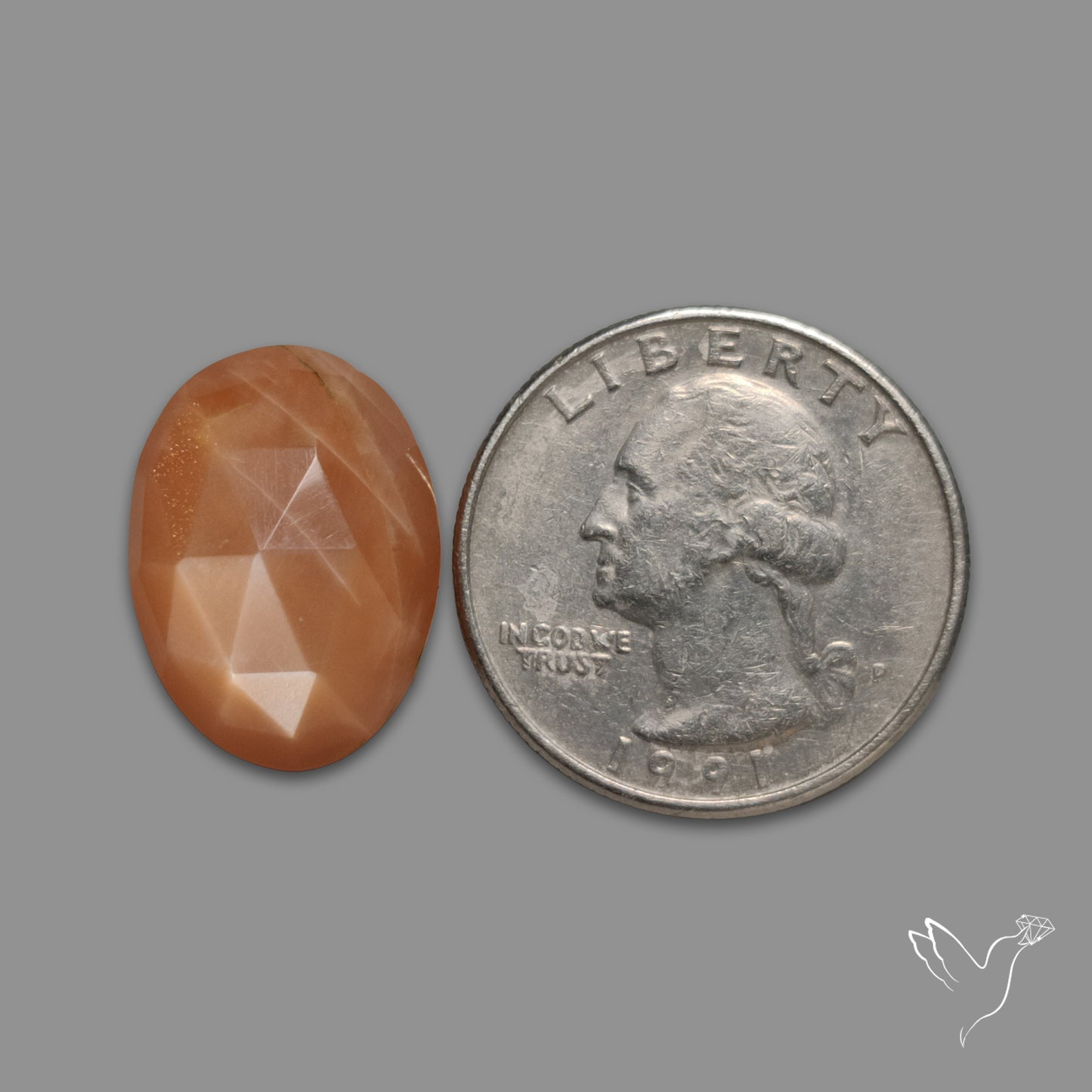 Rose Cut Peach Moonstone
