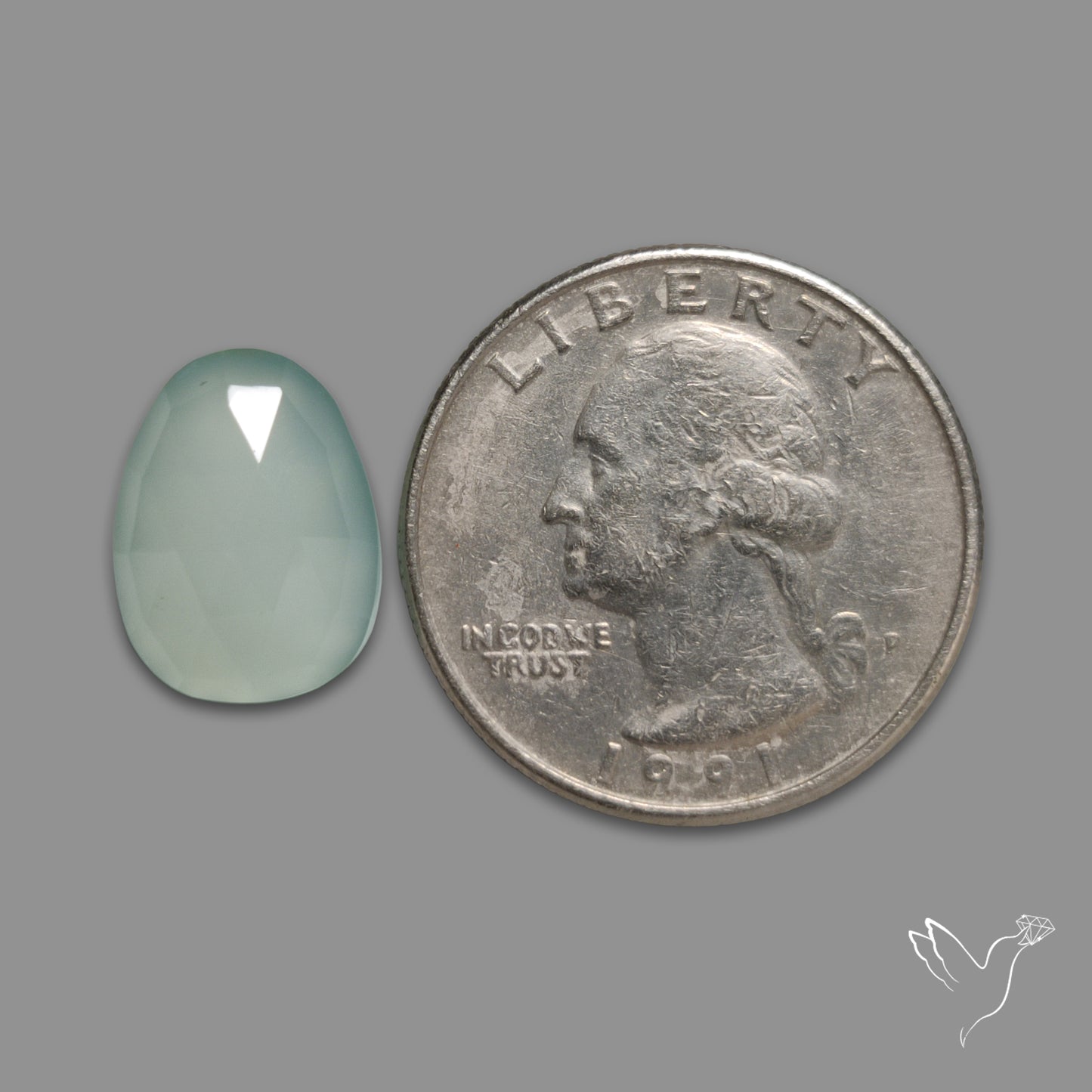 Rose Cut Aqua Chalcedony