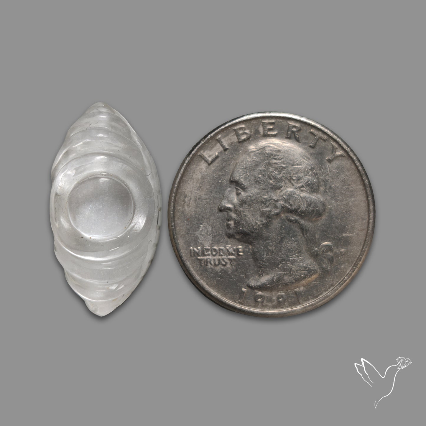 Himalayan Quartz With Mother Of Pearl Doublet Evil Eye