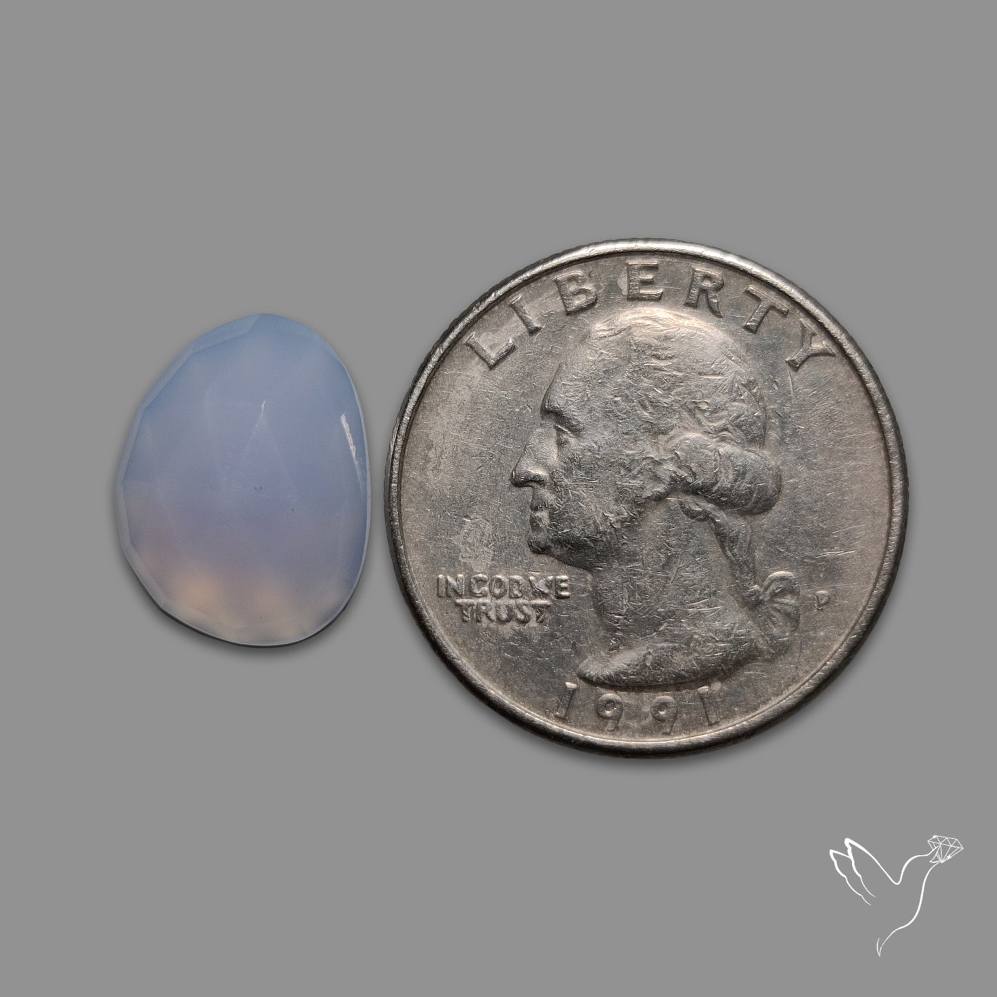 Rose Cut Blue Chalcedony