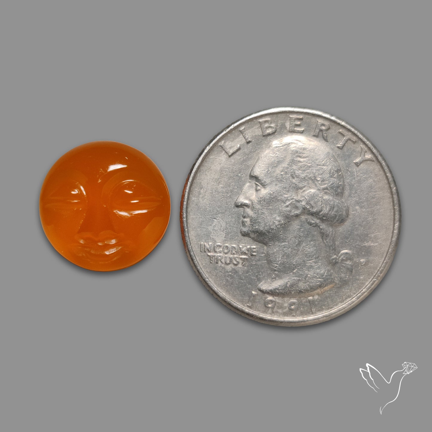 Carnelian Agate Moonface Carving