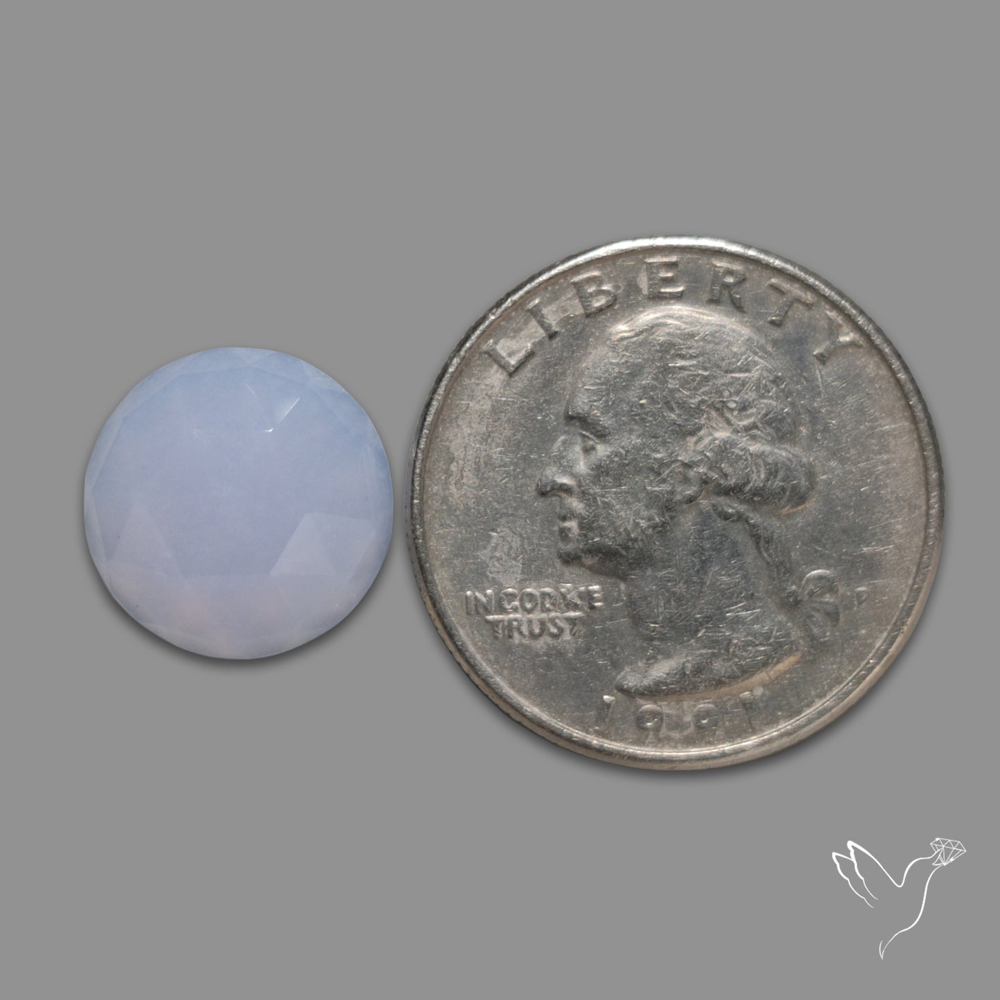 Rose Cut Blue Chalcedony
