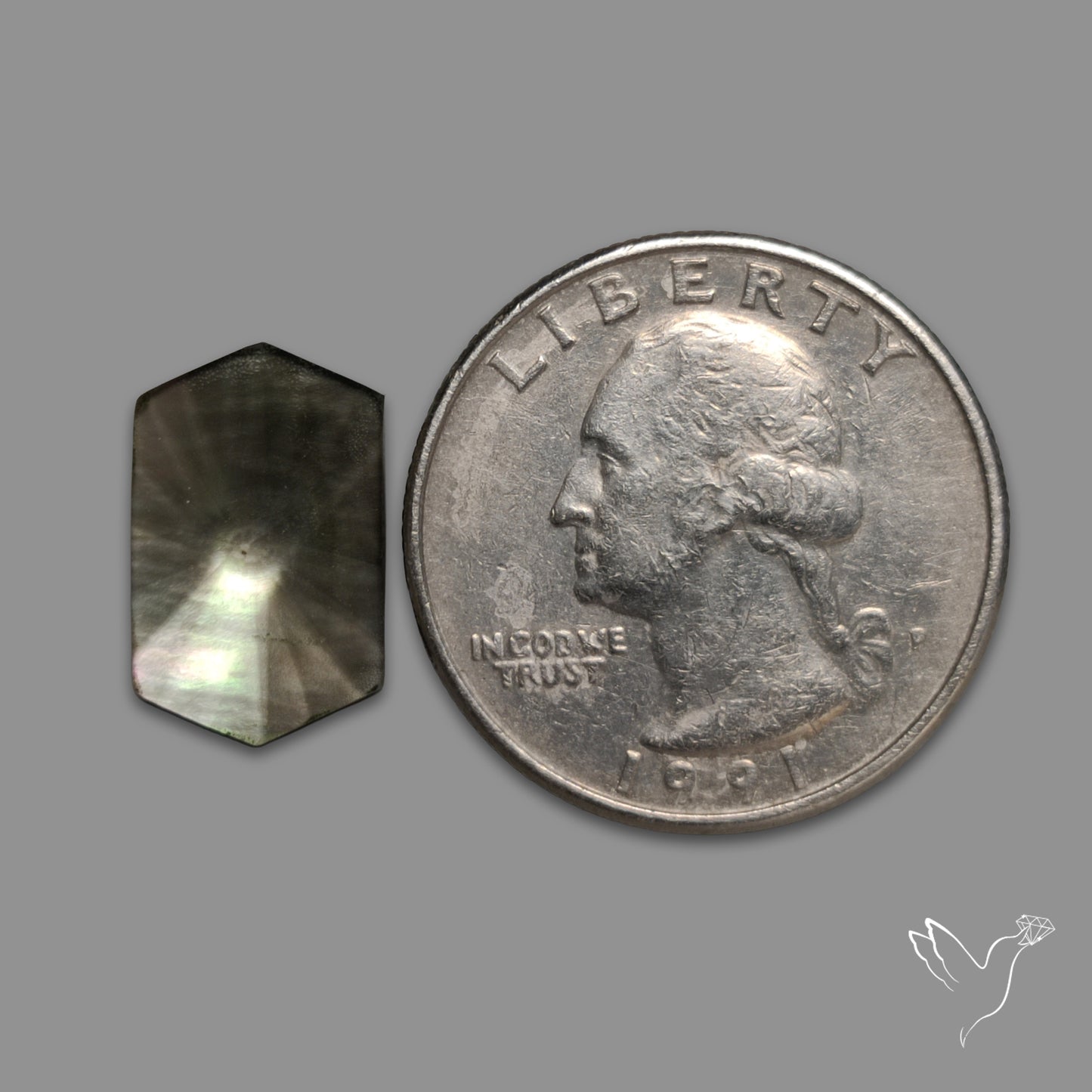 Step Cut Himalayan Quartz With Black Mother Of Pearl Doublet