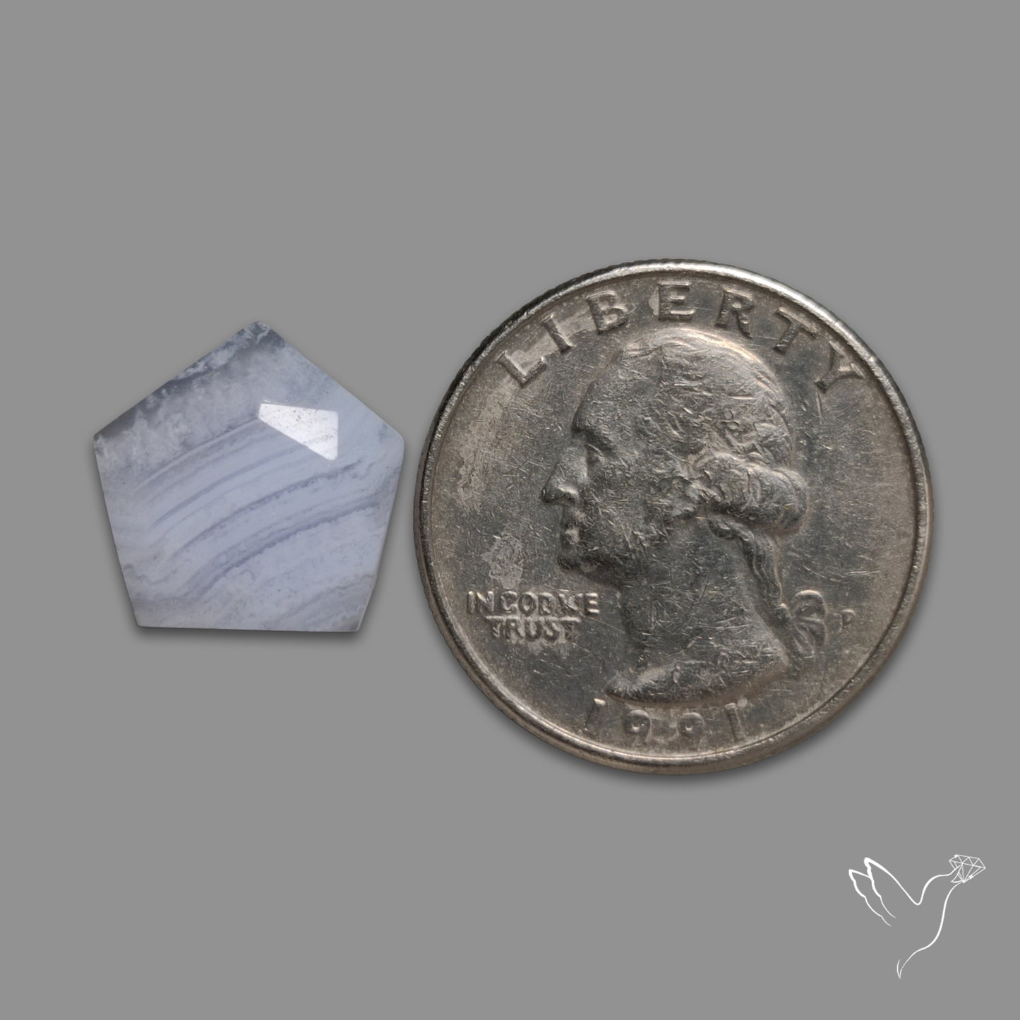 Rose Cut Blue Lace Agate