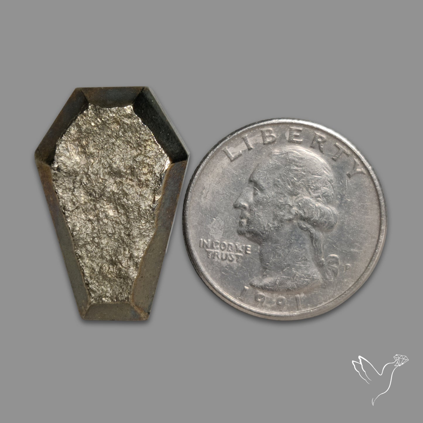 Raw Face Pyrite Coffin Carving