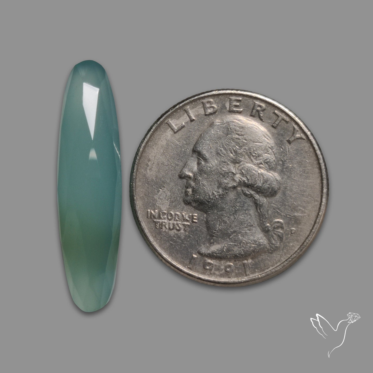 Rose Cut Aqua Chalcedony