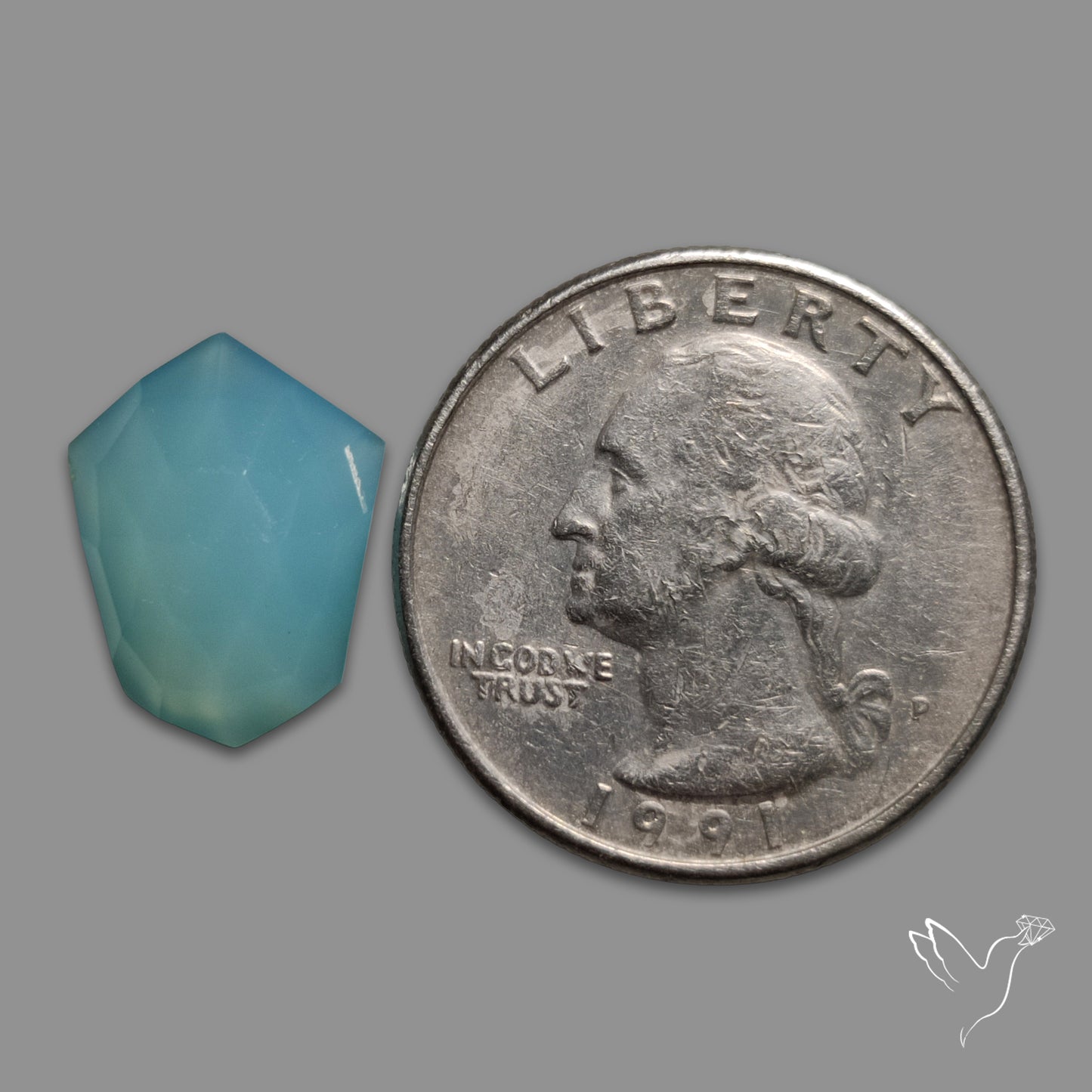 Rose Cut Aqua Chalcedony