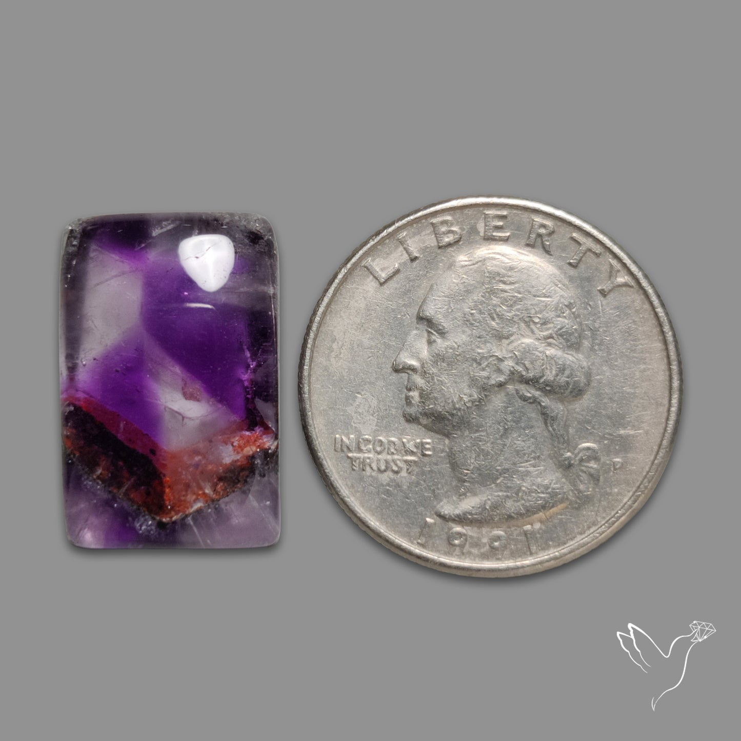 Trapiche Amethyst Cabochon with Phantom Inclusion