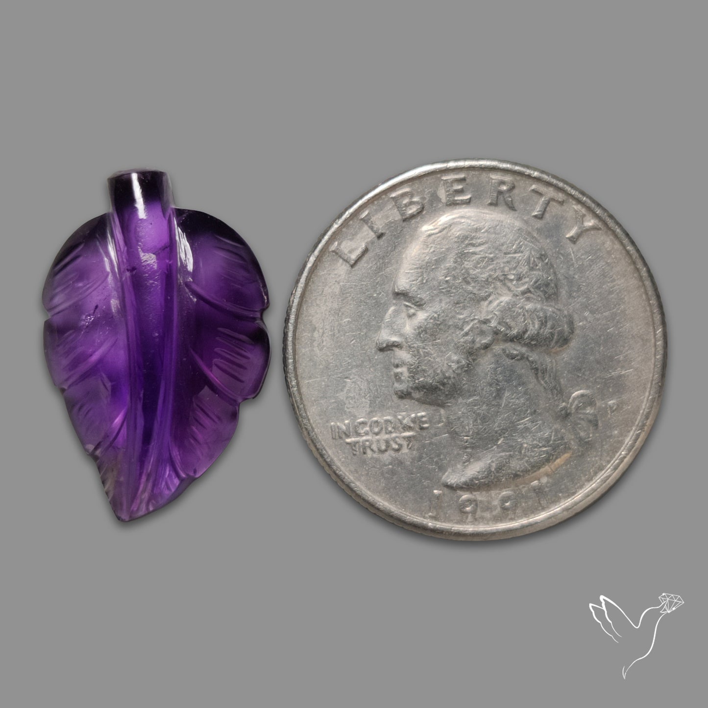 Amethyst Leaf Carving