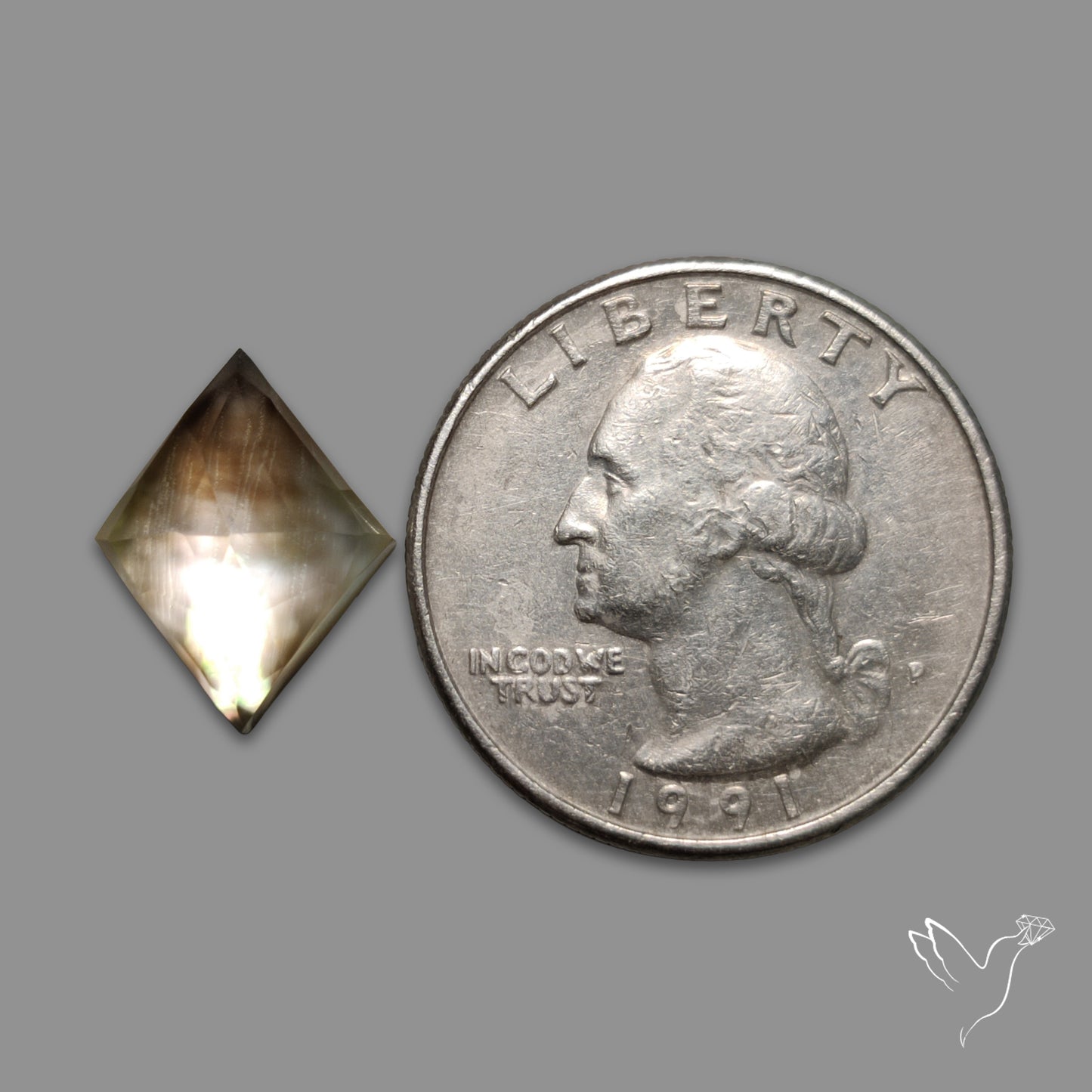 Rose Cut Himalayan Quartz With Mother Of Pearl Doublet
