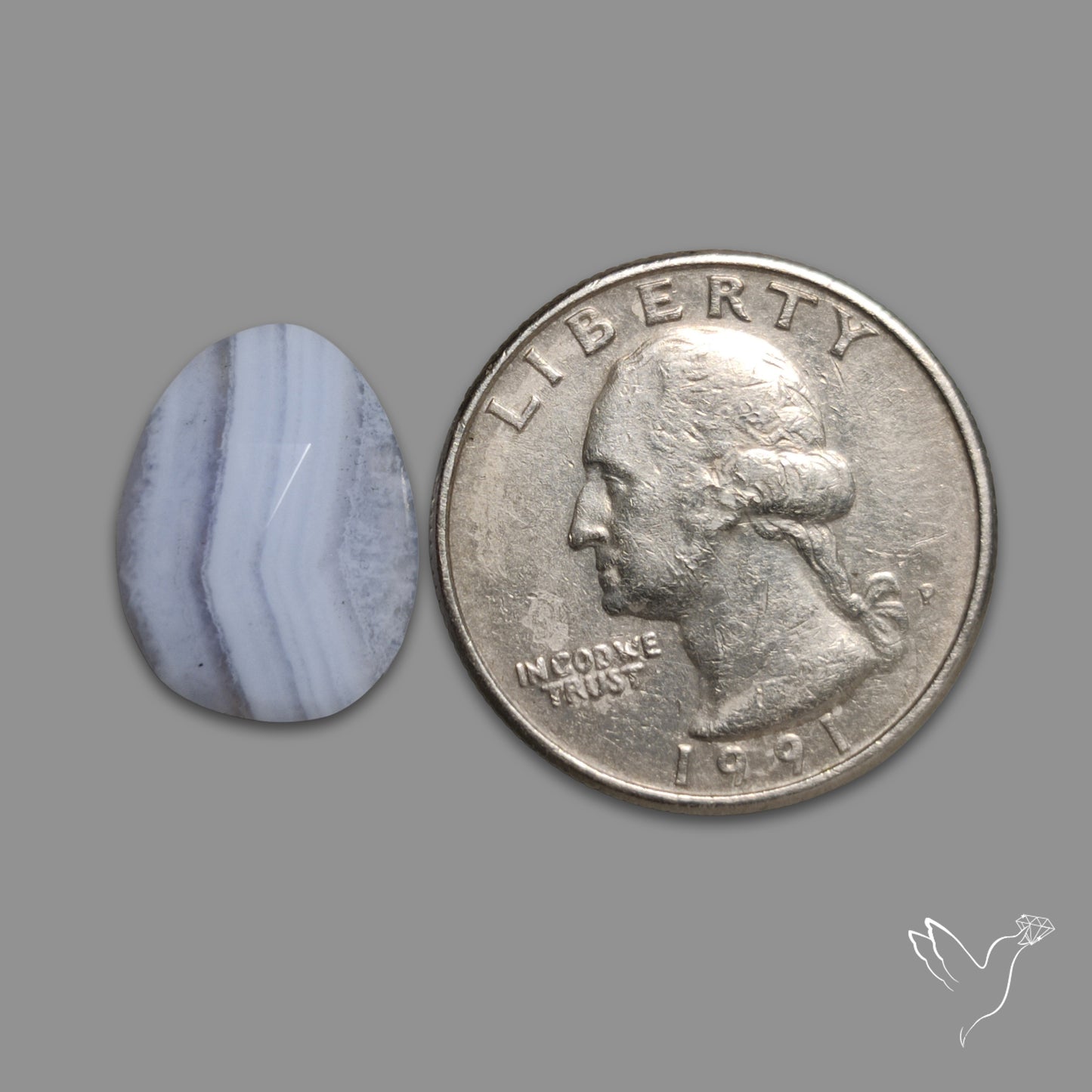 Rose Cut Blue Lace Agate