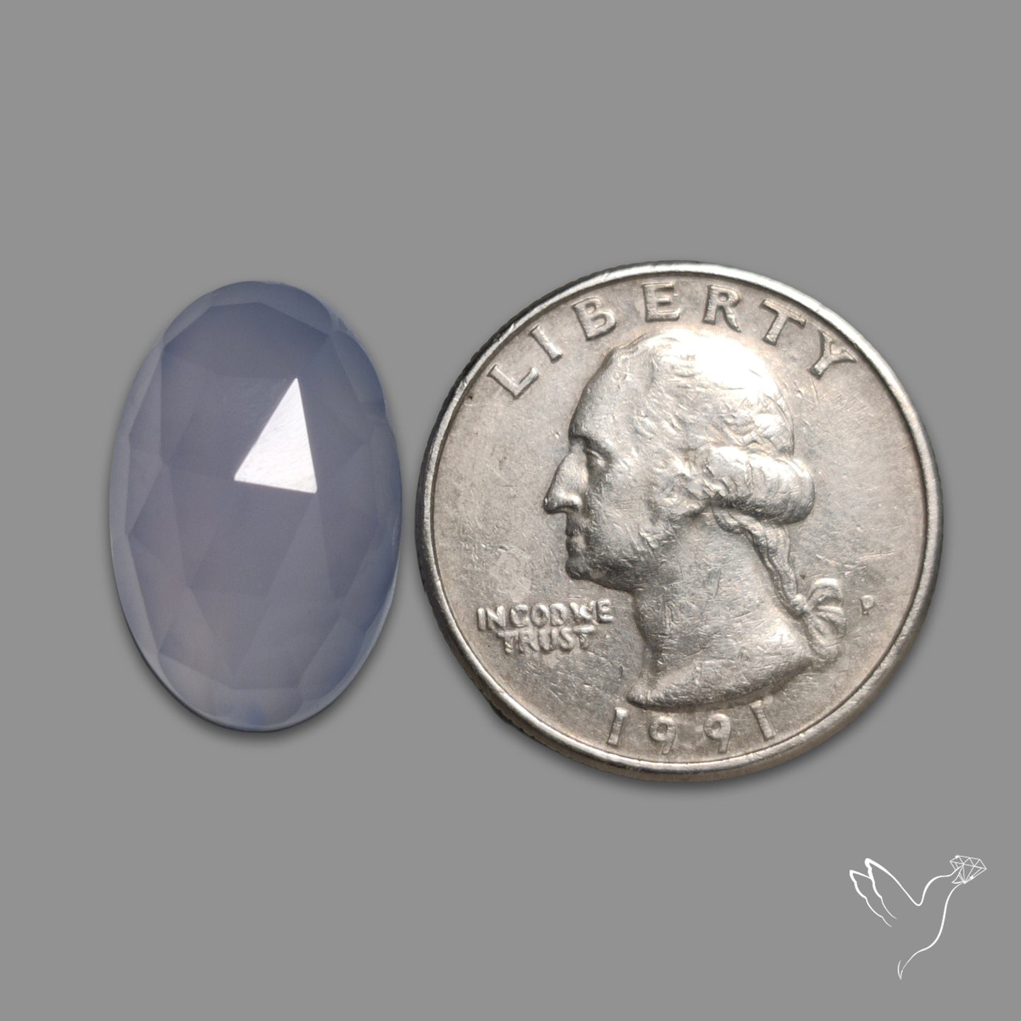 Rose Cut Namibian Blue Chalcedony