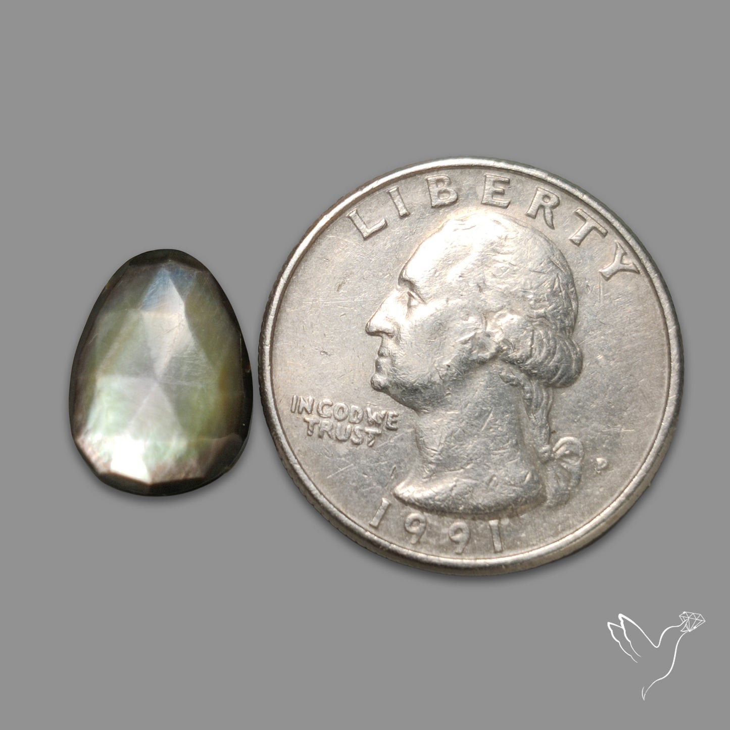Rose Cut Silversheen Obsidian