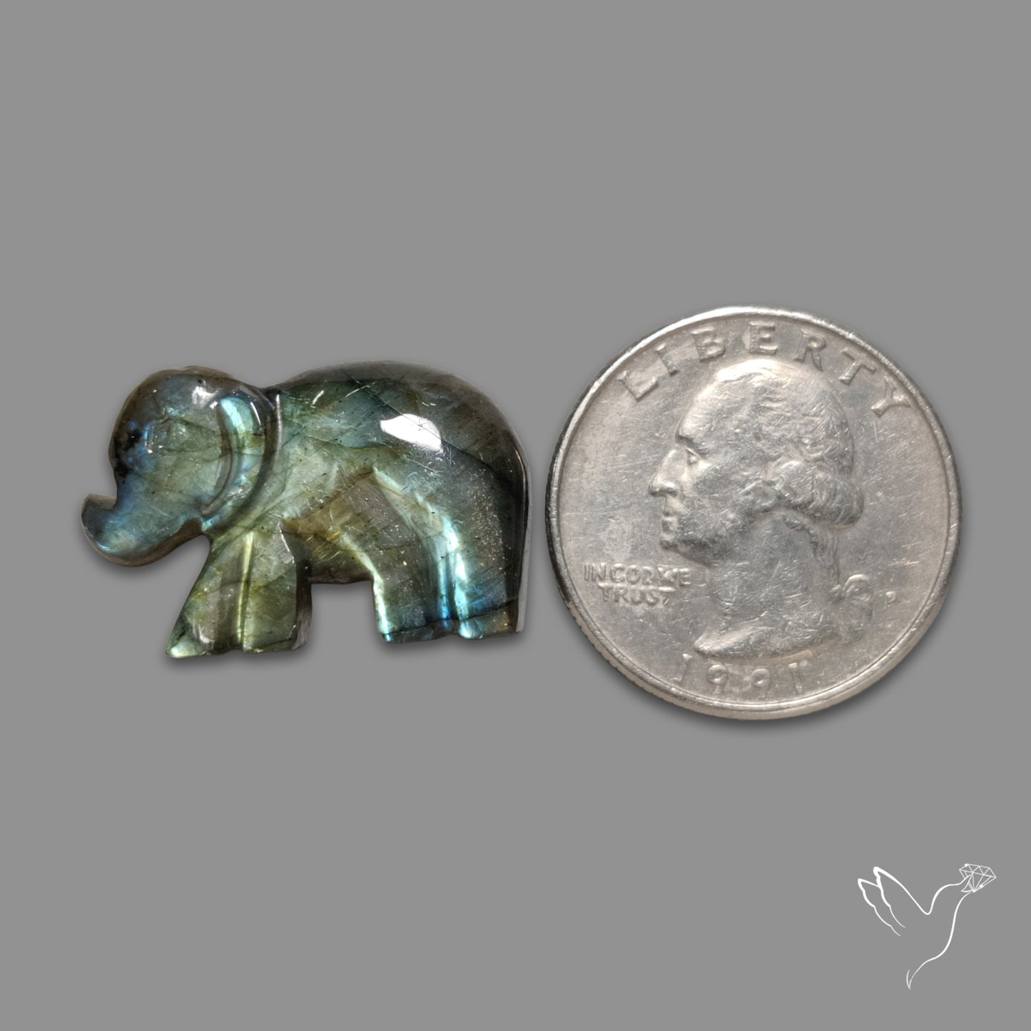 Labradorite Elephant Carving