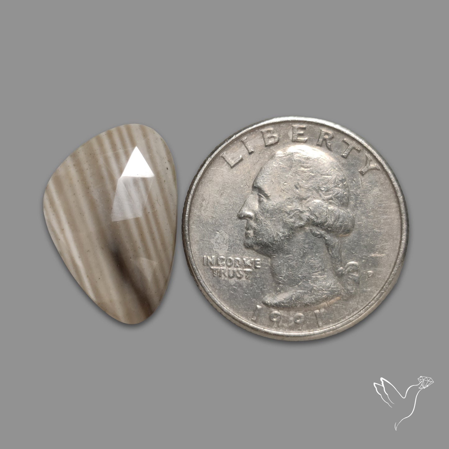 Rose Cut Flint Stone