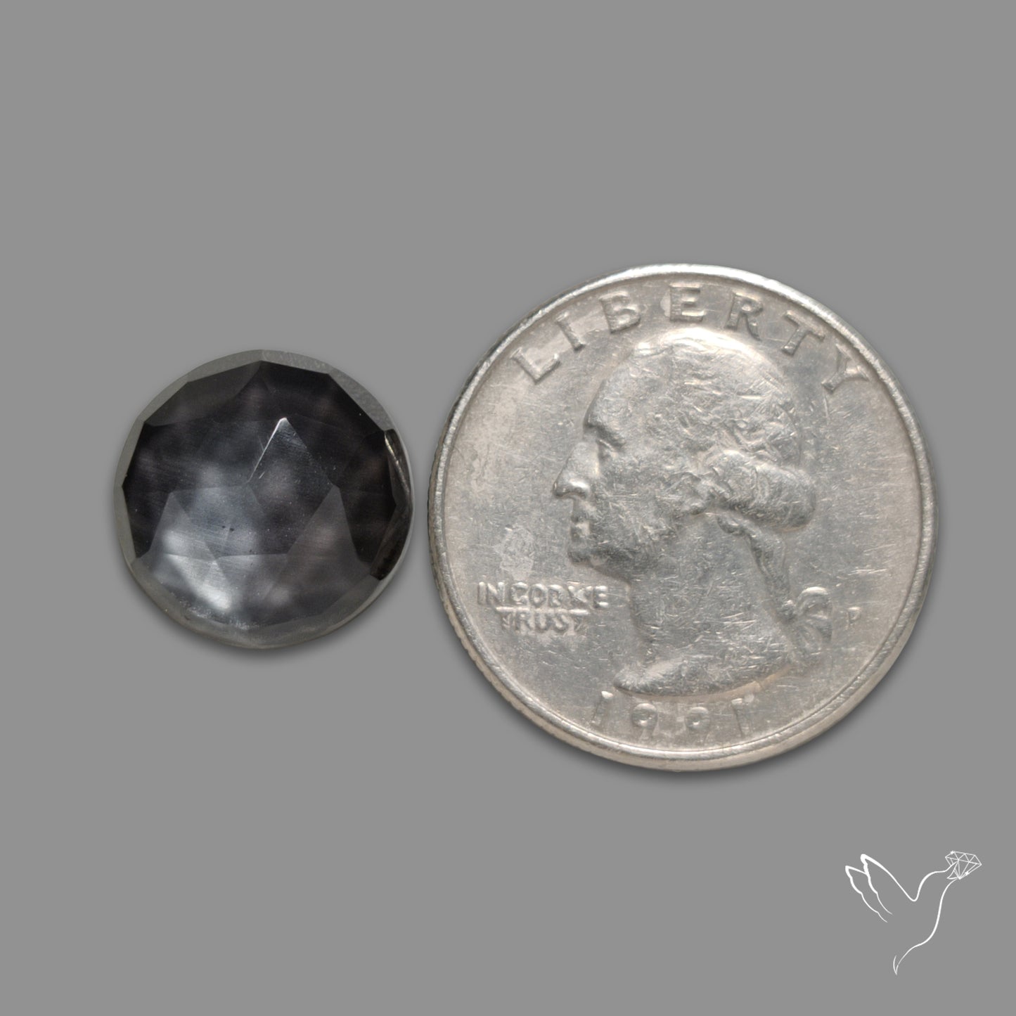 Rose Cut Himalayan Quartz With Silversheen Obsidian Doublet