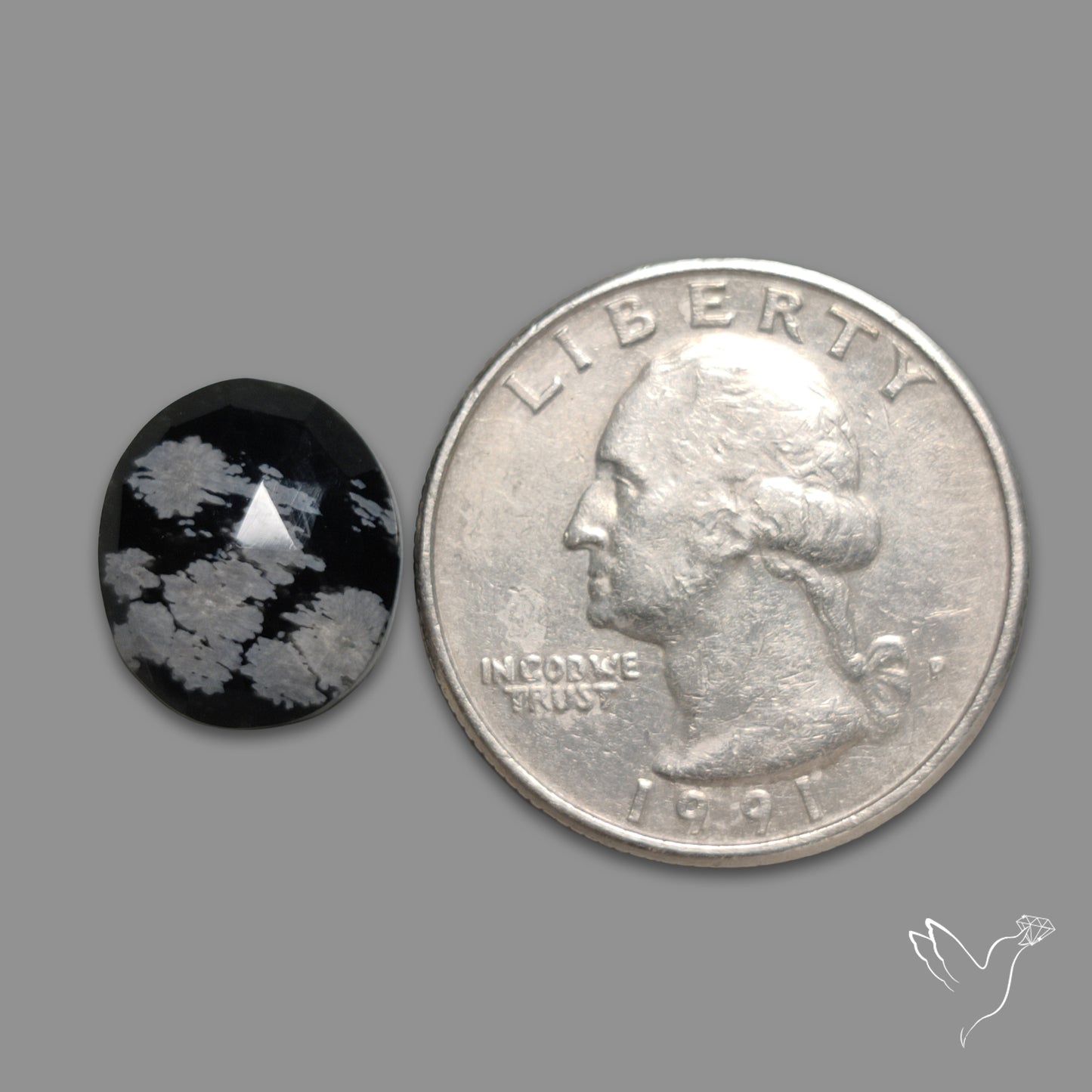 Rose Cut Snowflake Obsidian