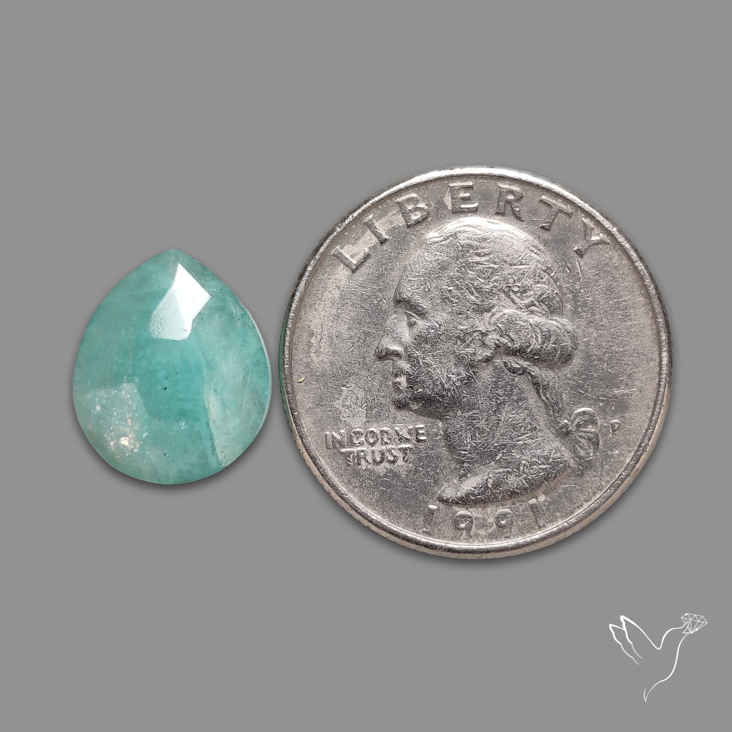 Rose Cut Himalayan Quartz With Amazonite Doublet