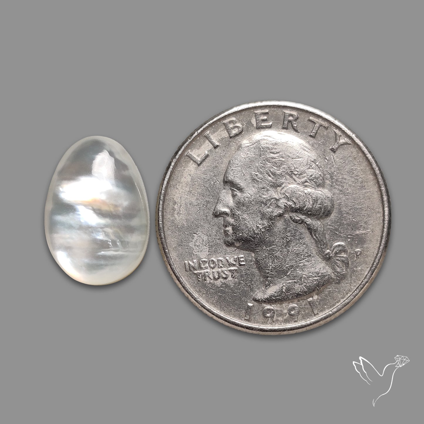 Himalayan Quartz With Mother Of Pearl Doublet