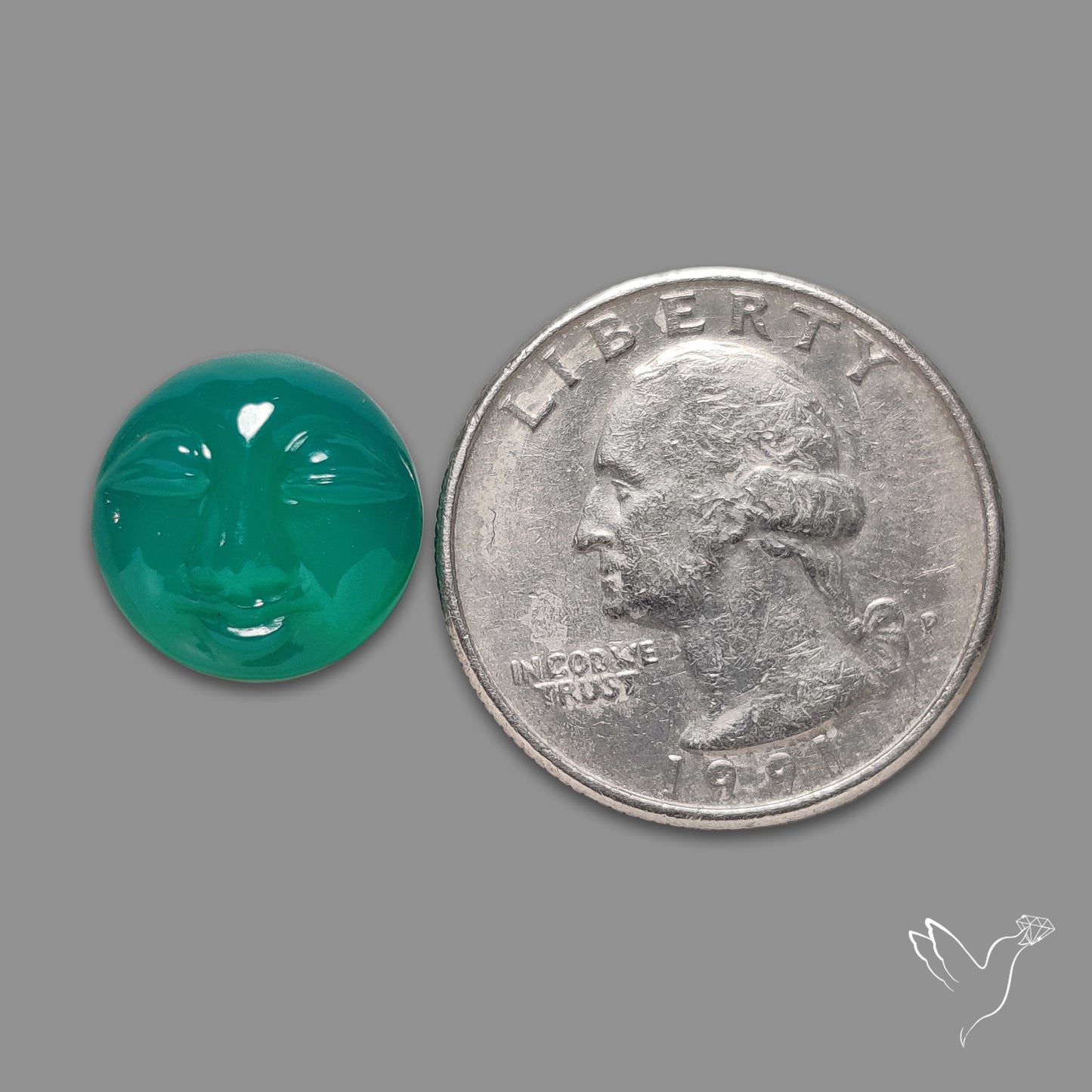 Chrome Chalcedony Moonface Carving