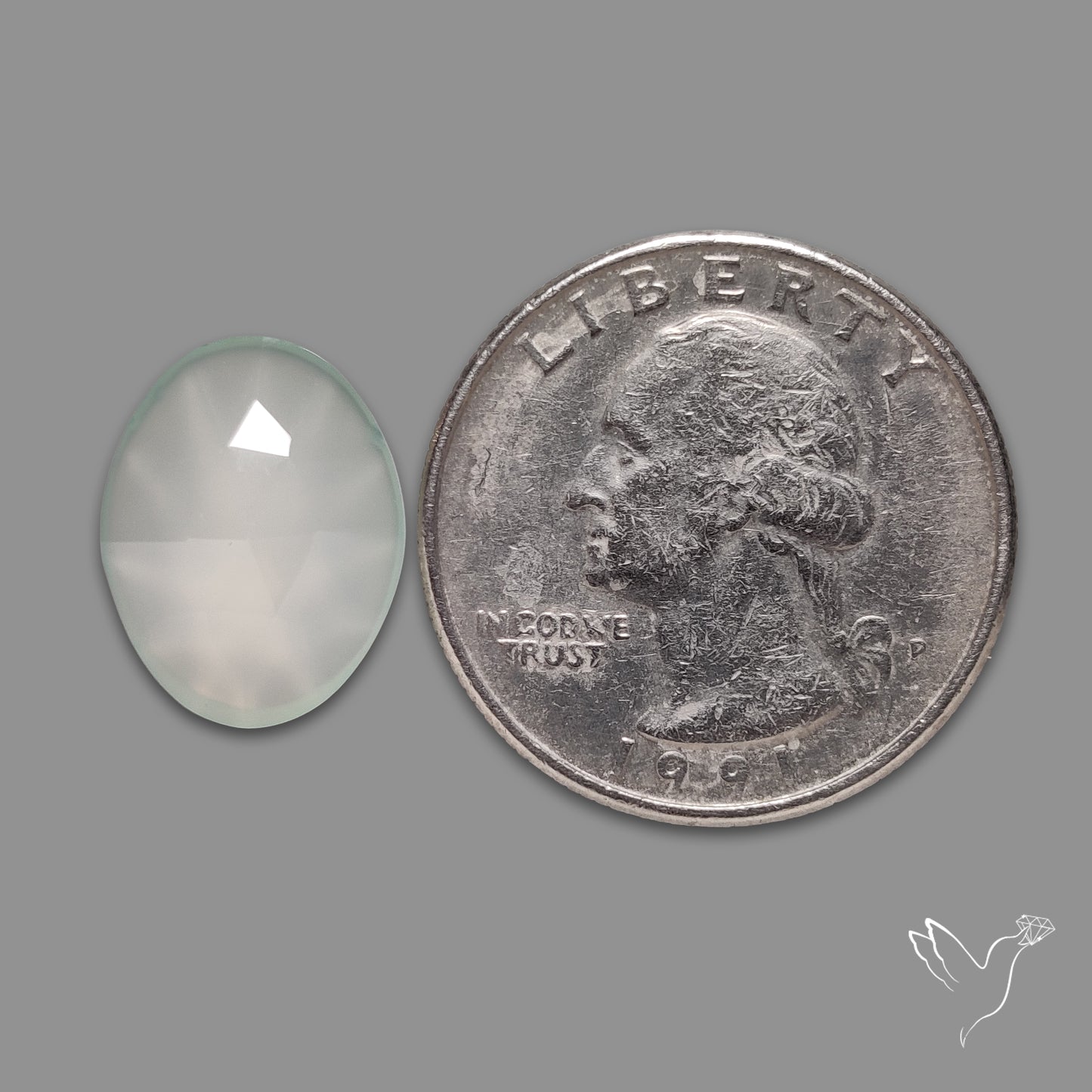 Rose Cut Aqua Chalcedony